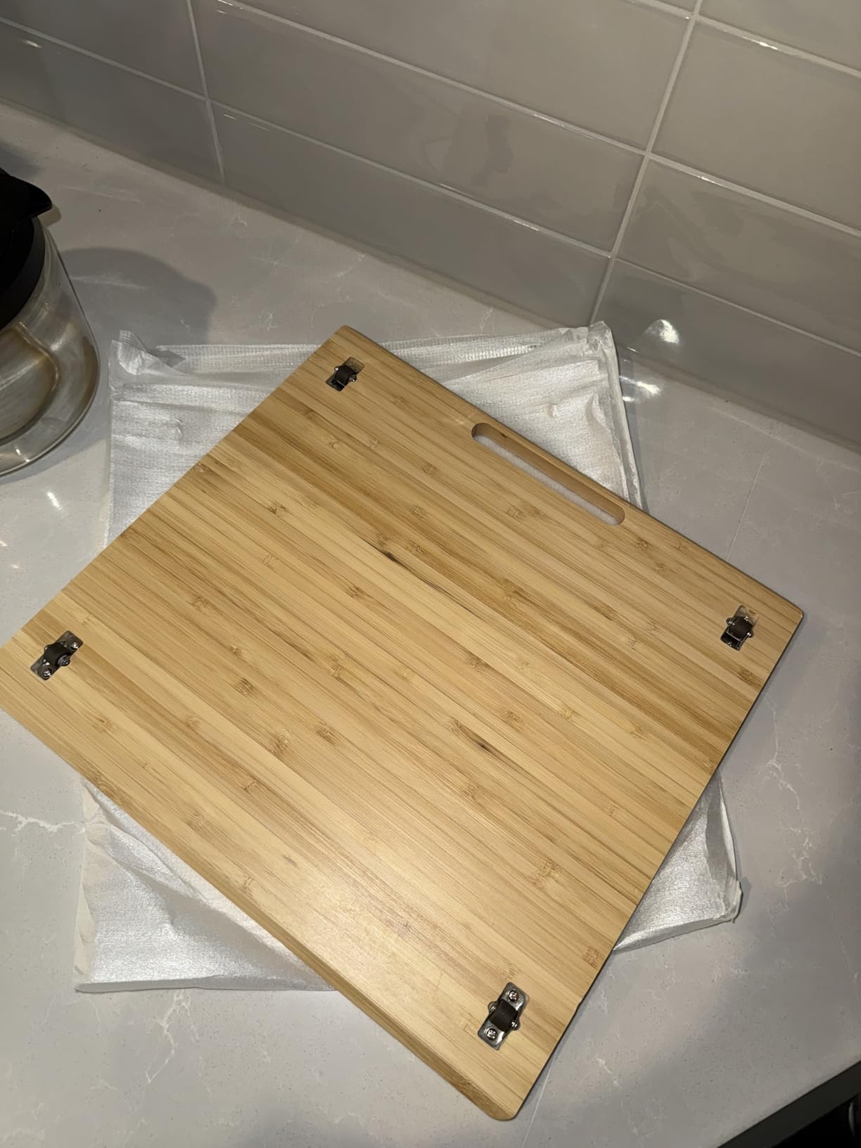 Bamboo Appliance Slider, Sliding Tray for Coffee Maker, Kitchen Countertop Rolling Tray customer photo 1