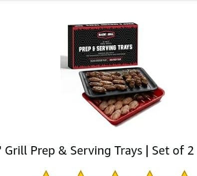 AVIEUS Grill Prep and Serve Trays | Set of 2 Stackable, Melamine Trays | Serving Tray & Marinating Tray | Serving Platter for Plating Food & BBQ Prep Tub for Marinating Meats | Grill Accessories customer photo 1