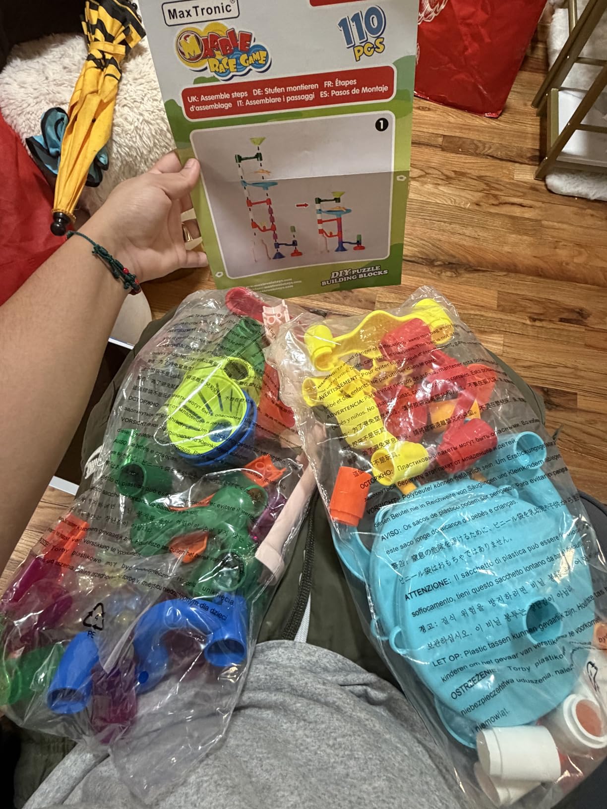Marble Run Toy, 110pcs Marble Maze Kit STEM Educational Learning Toy for Kids, Mable Race Construction Railway Building Blocks with 60 Marbles Birthday Gift for Boys Girls 3 4 5 6 7 8 + Years Old customer photo 1