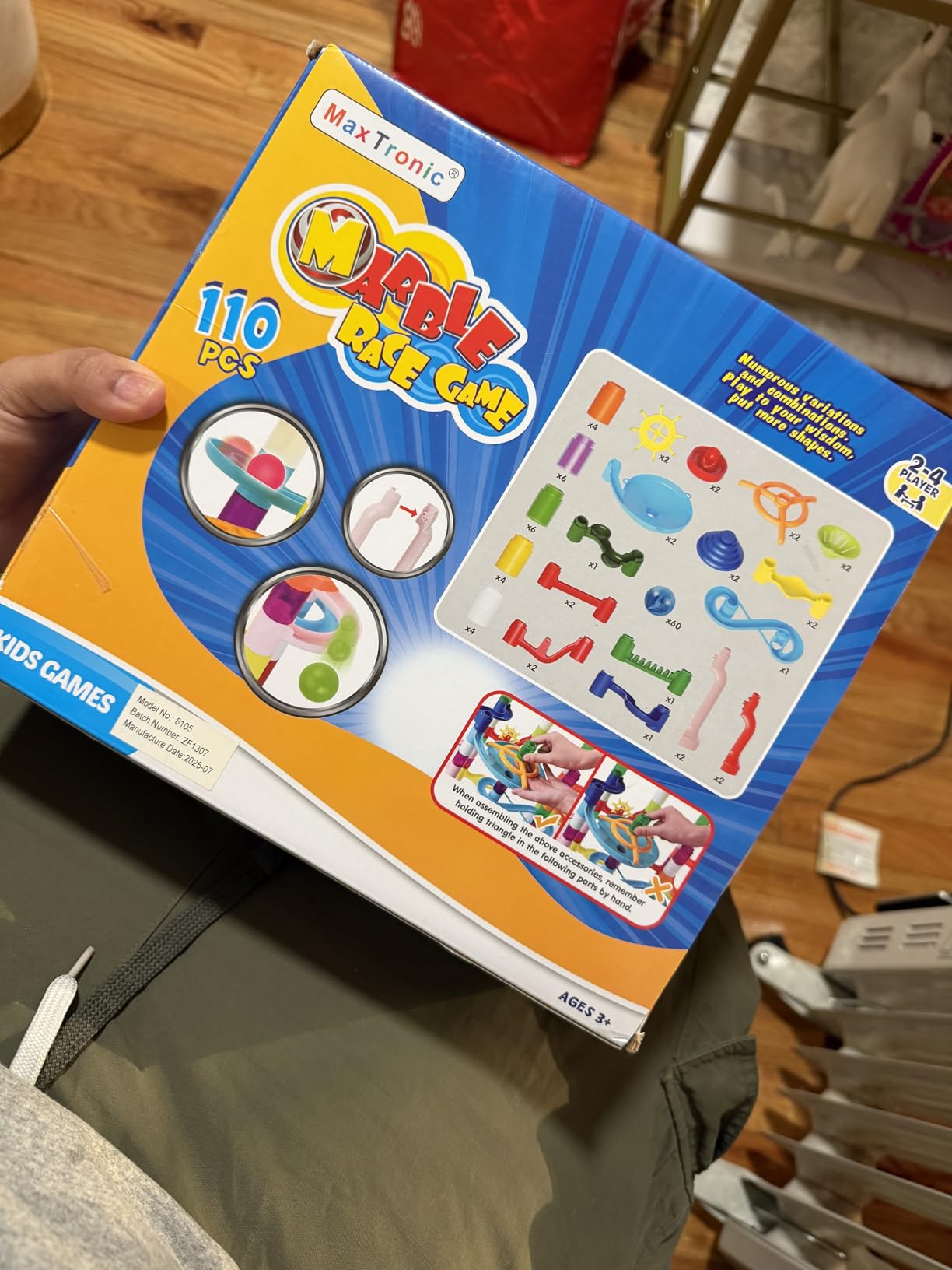 Marble Run Toy, 110pcs Marble Maze Kit STEM Educational Learning Toy for Kids, Mable Race Construction Railway Building Blocks with 60 Marbles Birthday Gift for Boys Girls 3 4 5 6 7 8 + Years Old customer photo 2