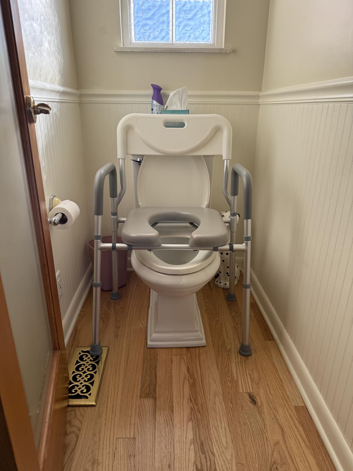 PELEGON Raised Toilet Seat with Handles (400lb) - Adjustable Height & Width Toilet Chair with Arms, Toilet Riser with Handles, Toilet Chair Over Toilet, Handicap Toilet Seat for Elderly (Teal) customer photo 2