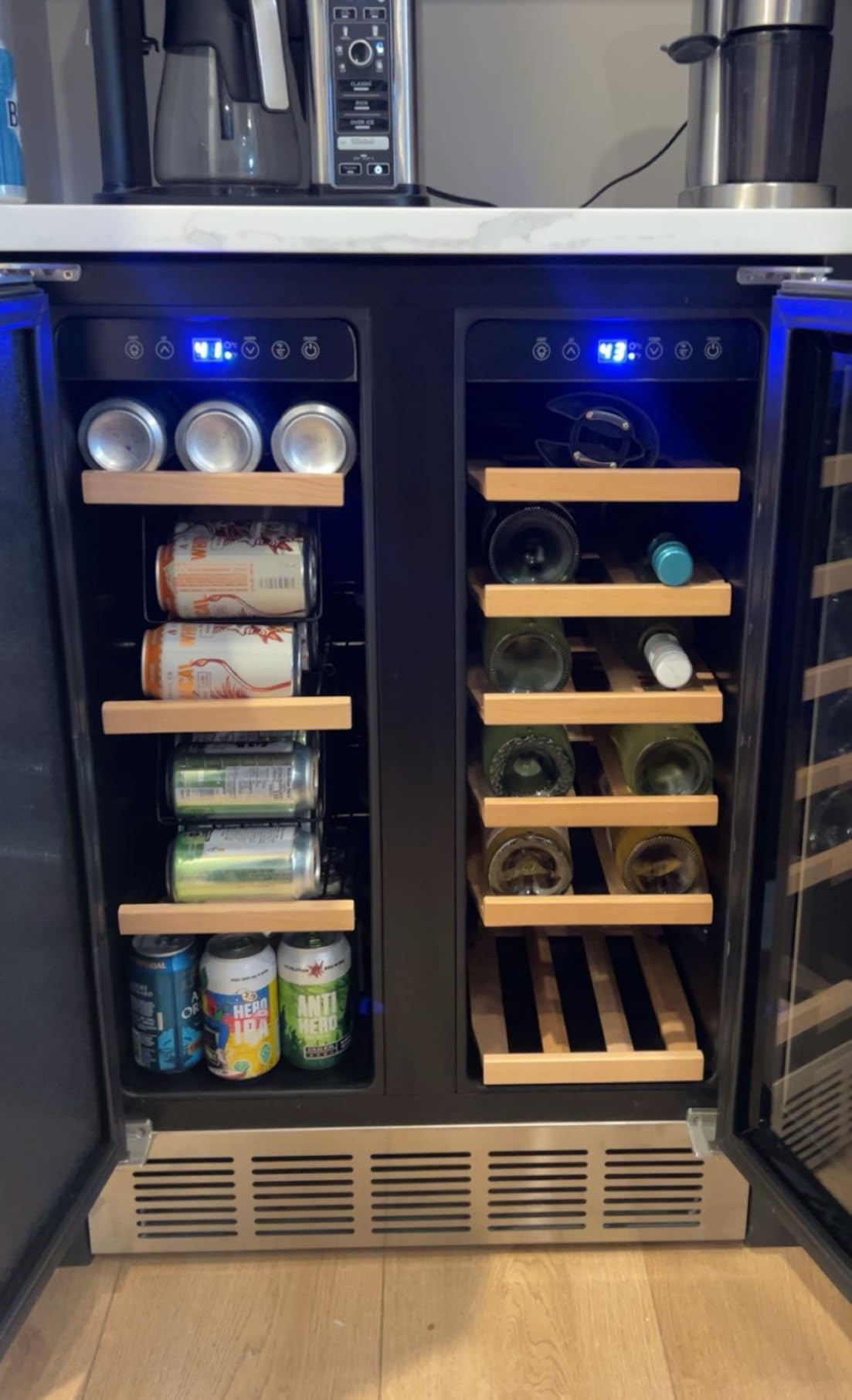 FoMup Wine Fridge Freestanding,173 Bottles 24 Inch Wine Cooler Refrigerator, Tall Wine Fridge with Compressor Low Noise Fast Cooling, Wine Cellar with Upgraded Door Handle Sliding Rail Shelves customer photo 1