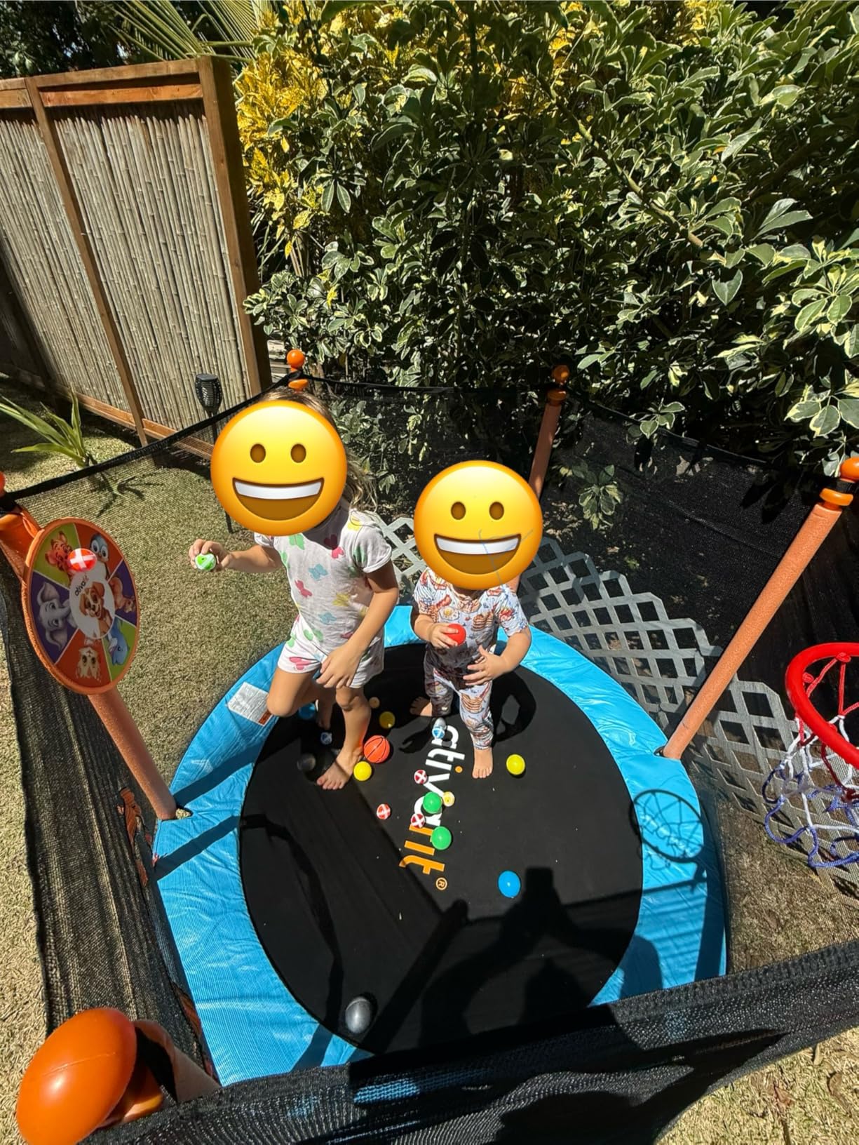 Ativafit 60'' Rebounder Trampoline Indoor Outdoor for Kids Ages 1-8, 5 FT Recreational Toddler Trampoline with Safety Enclosure Net Gifts with Basketball Hoop Dartboard Ocean Ball customer photo 1