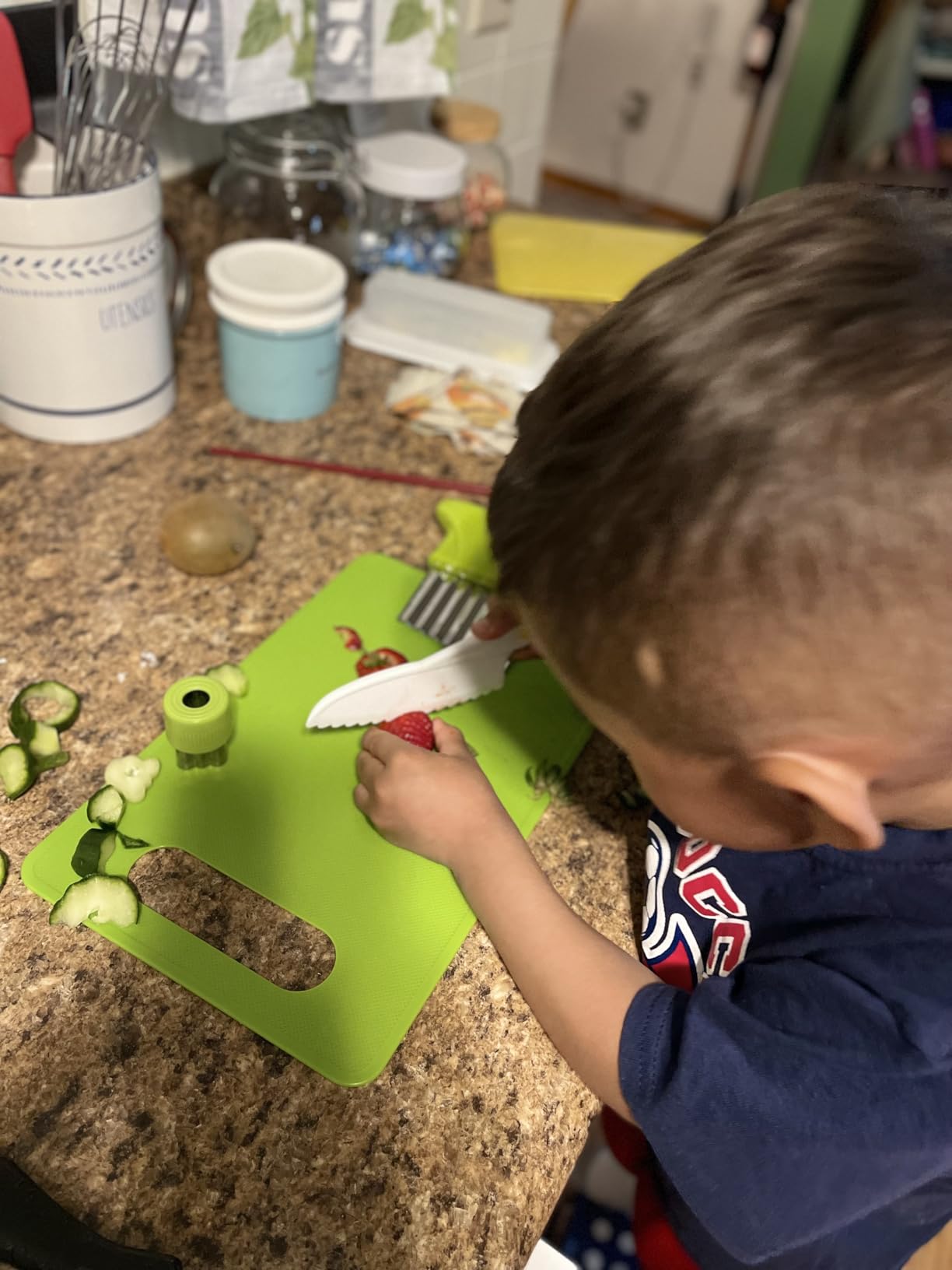 28PCS Toddler Knife Set - Kids Knifes for Real Cooking, Montessori Kids Kitchen Knife Set with Cutting Board Crinkle Cutters Kid Safe Knives customer photo 2
