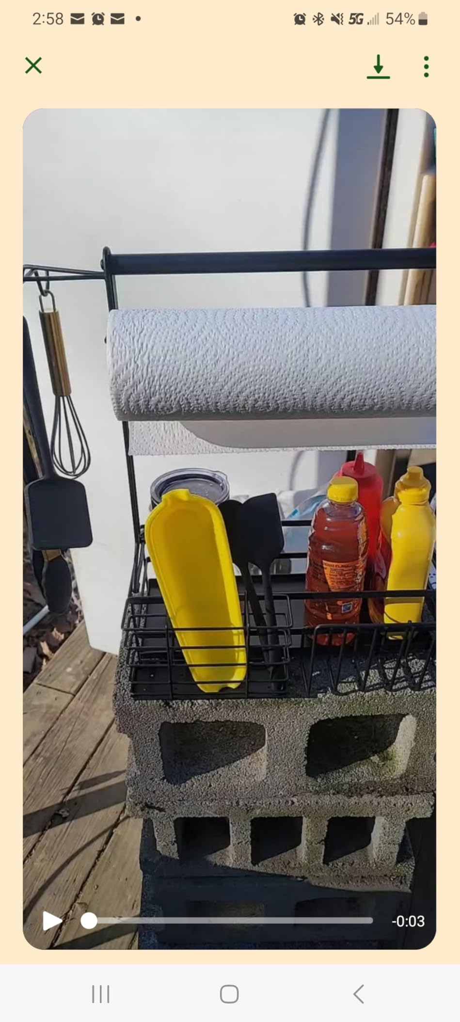 Grill Caddy, BBQ Caddy with Paper Towel Holder for Plate Cutlery, Flatware Caddy Picnic Condiment Caddy with 4 Hooks, Grill Utensil Caddy for Outdoor Barbecue Accessories Organizer customer photo 1