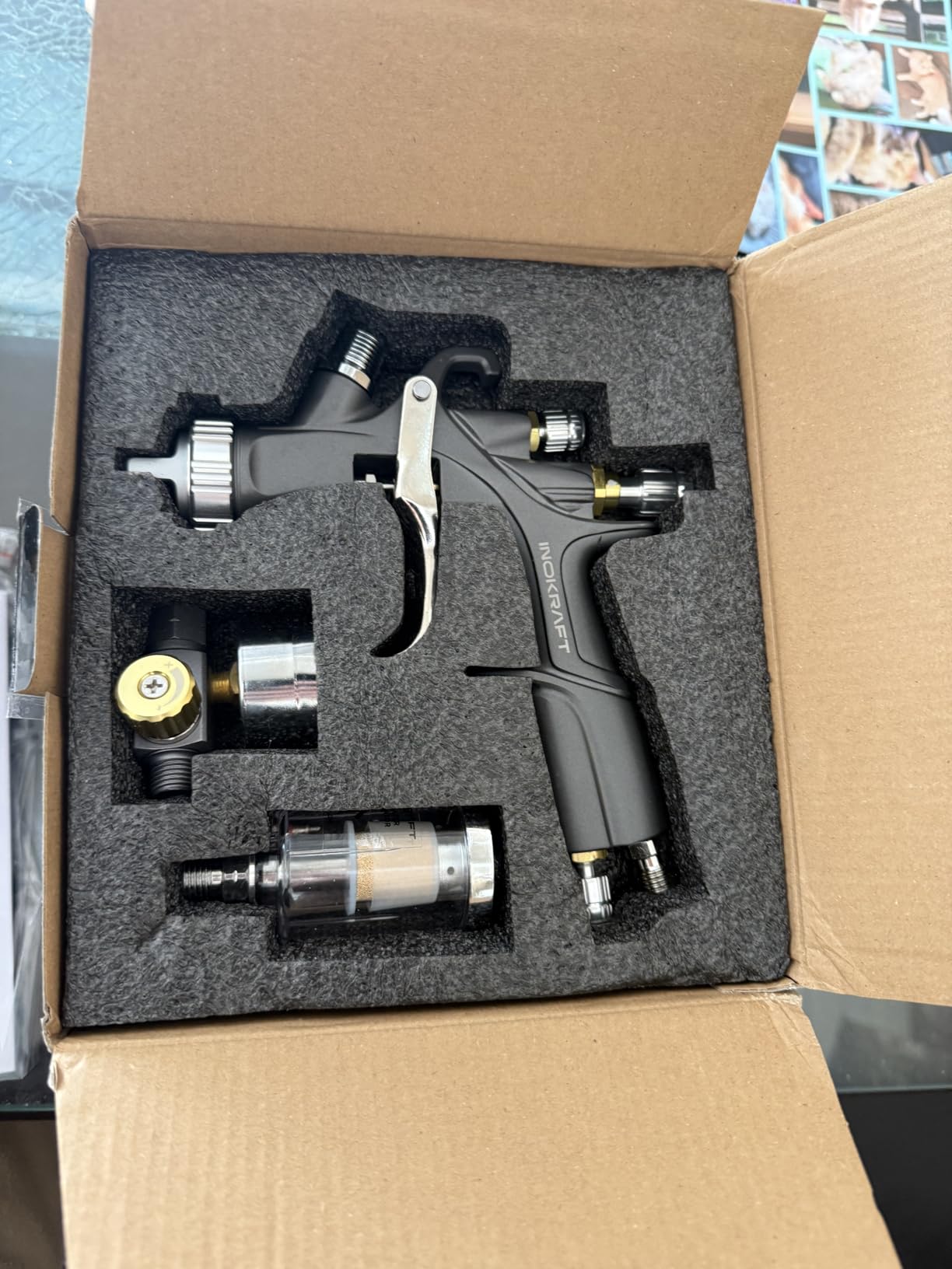 InoKraft D1 LVLP Air Spray Gun Premium Kit, Easy to Use Paint Gun for Cars & House DIY Painting, 1.3/1.5/1.7mm Nozzles customer photo 2