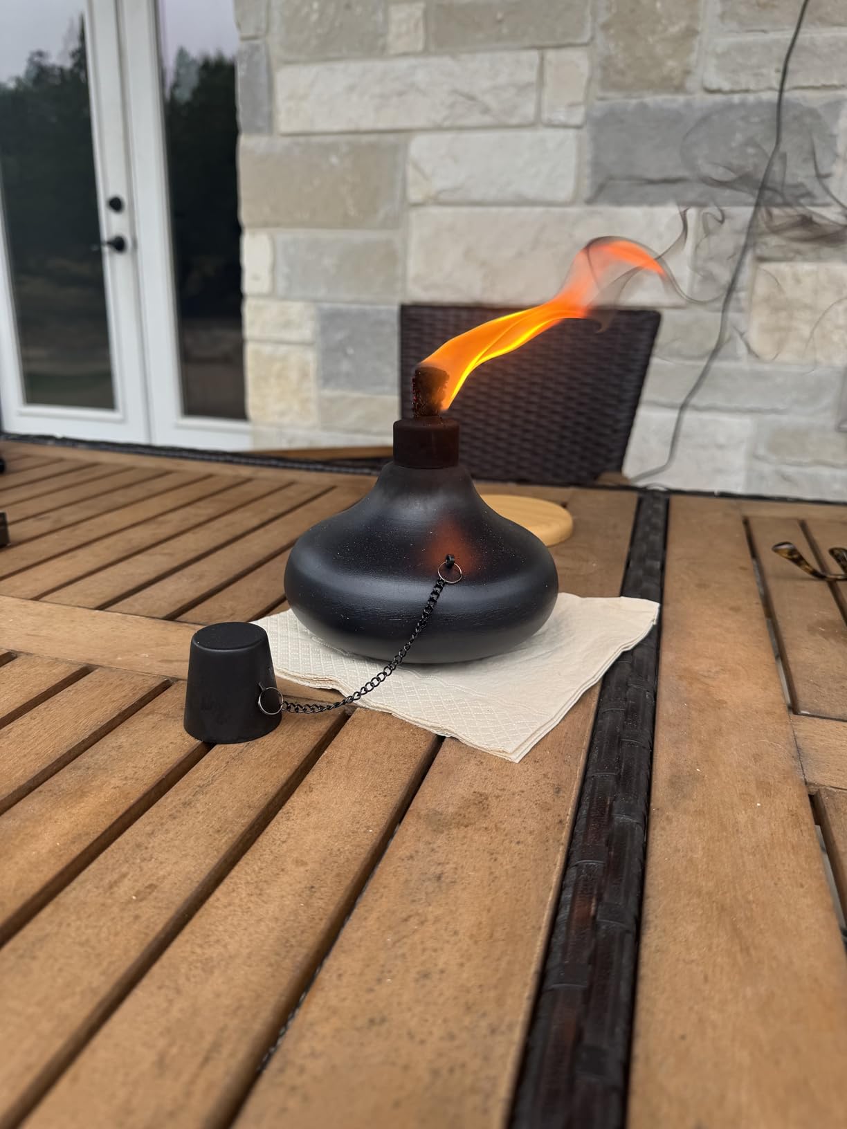 6 Pack Metal Table Top Torches, 24.5oz Citronella Torches for Outside, Refillable Flame Light Torch, Decorative Tabletop Lantern for Yard, Patio, Deck, Garden, Party, Landscape customer photo 1