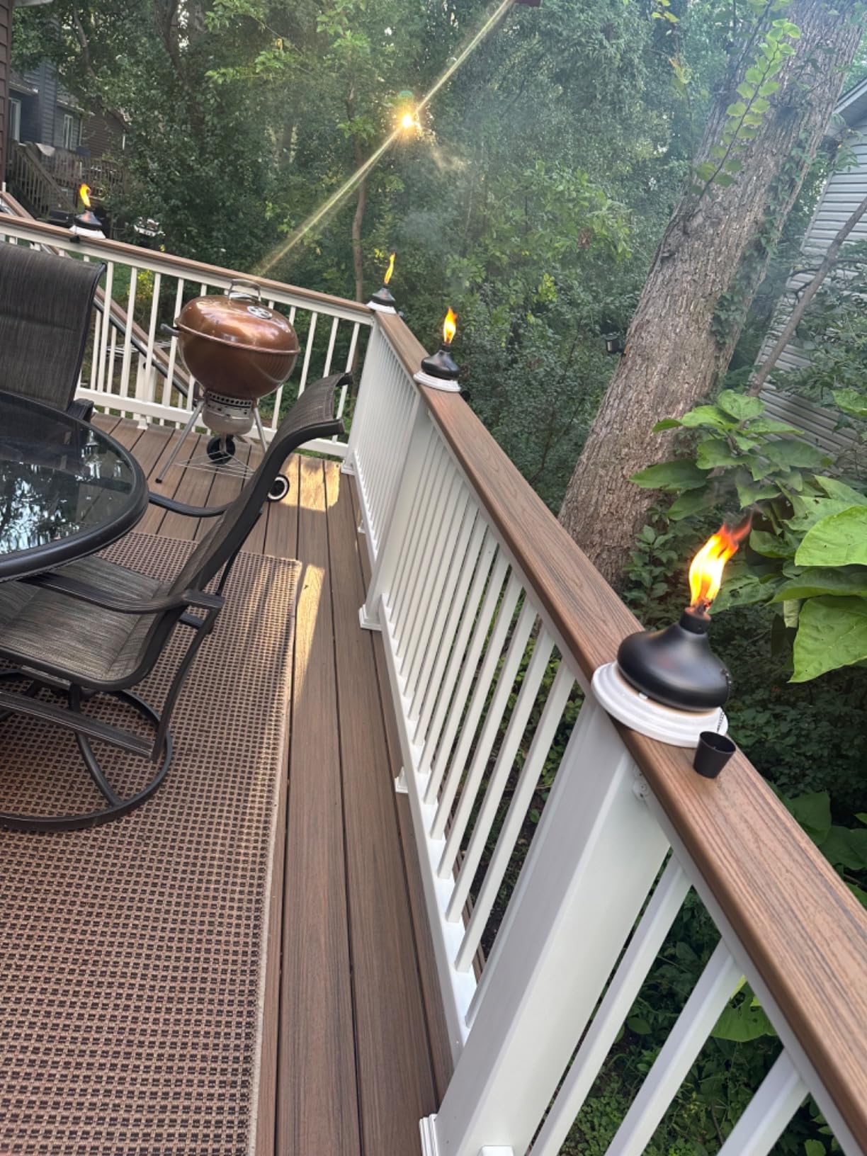 6 Pack Metal Table Top Torches, 24.5oz Citronella Torches for Outside, Refillable Flame Light Torch, Decorative Tabletop Lantern for Yard, Patio, Deck, Garden, Party, Landscape customer photo 2