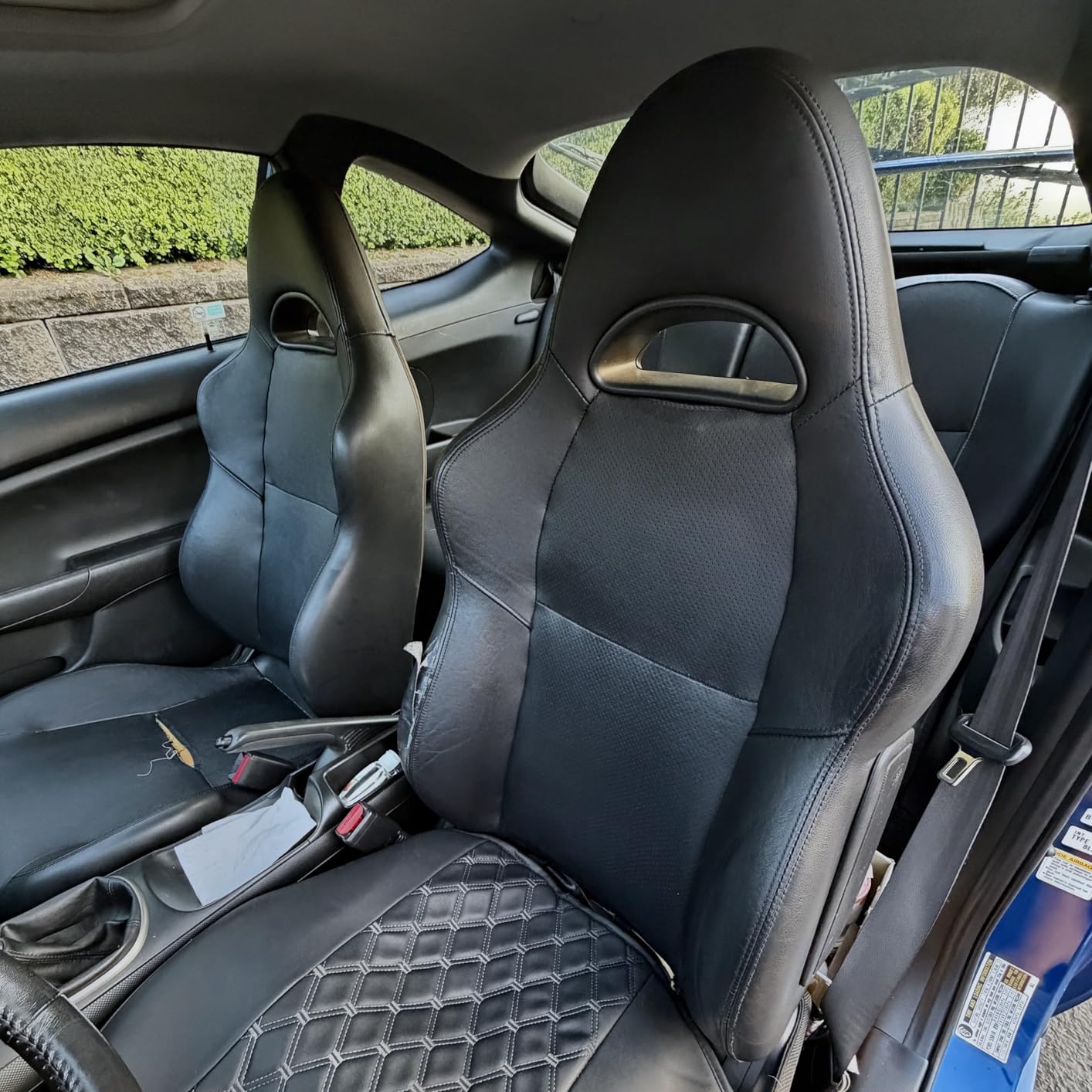 CAR PASS Line Rider Sporty Front Seat Covers, Gray Car Seat Covers Two Front Seats Only, Airbag Compatible, Universal Fit Sedans, Cars, Vans, SUV, Truck (Black and Gray) customer photo 1