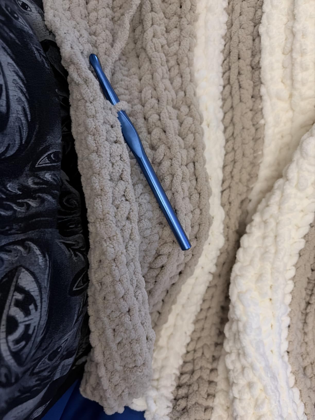 Bernat Blanket Super Bulky Acrylic Yarn - 2 Pack of 300g/10.5oz #6 Chunky Chenille Heavy Weight Yarn for Knitting and Crocheting, Amigurumi, Thick Blankets (Almond, 220 Yards 2-Pack) customer photo 1