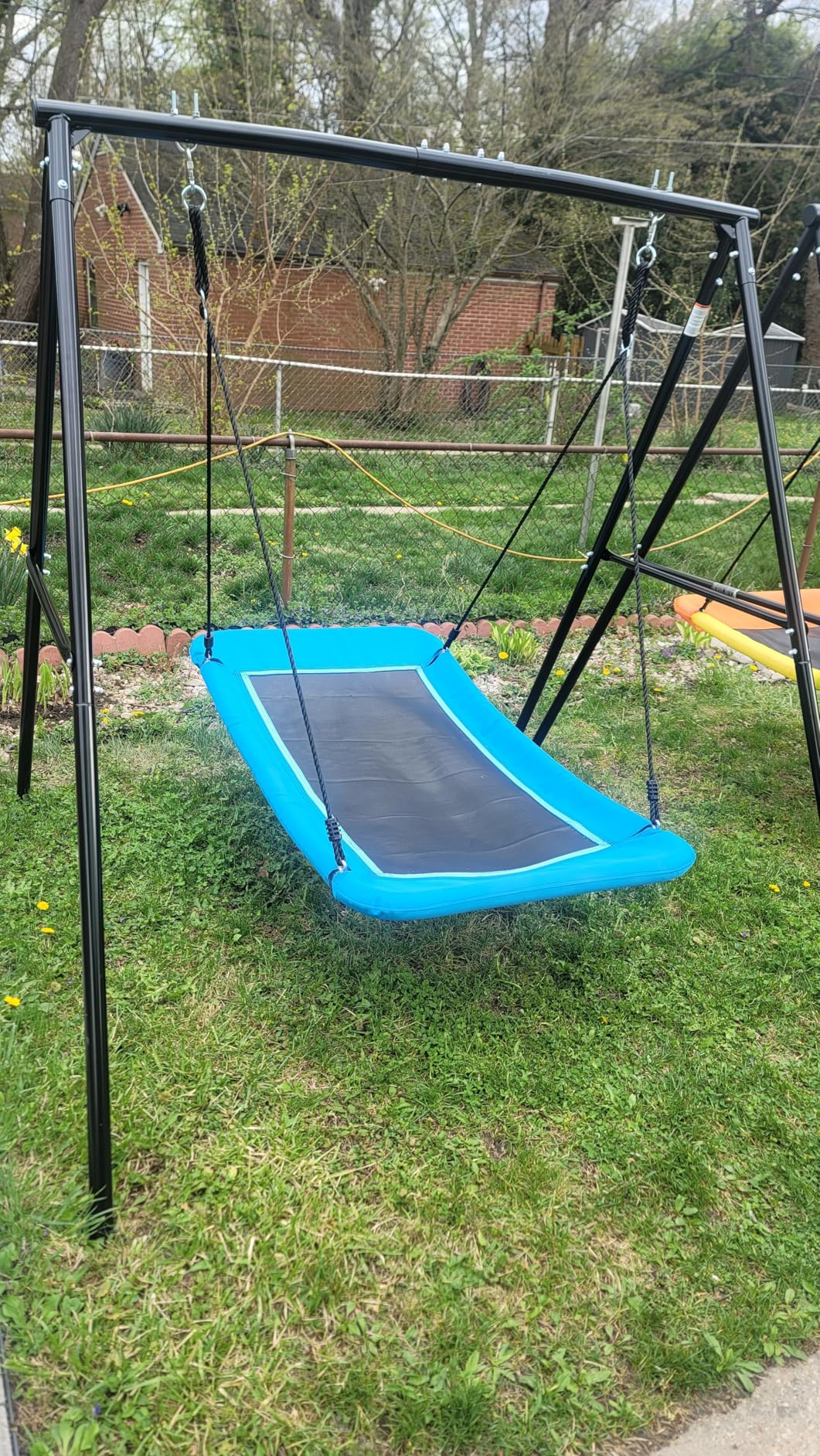 Trekassy Swing Sets for Backyard, 440lbs Heavy Duty A-Frame Metal Stand with 60