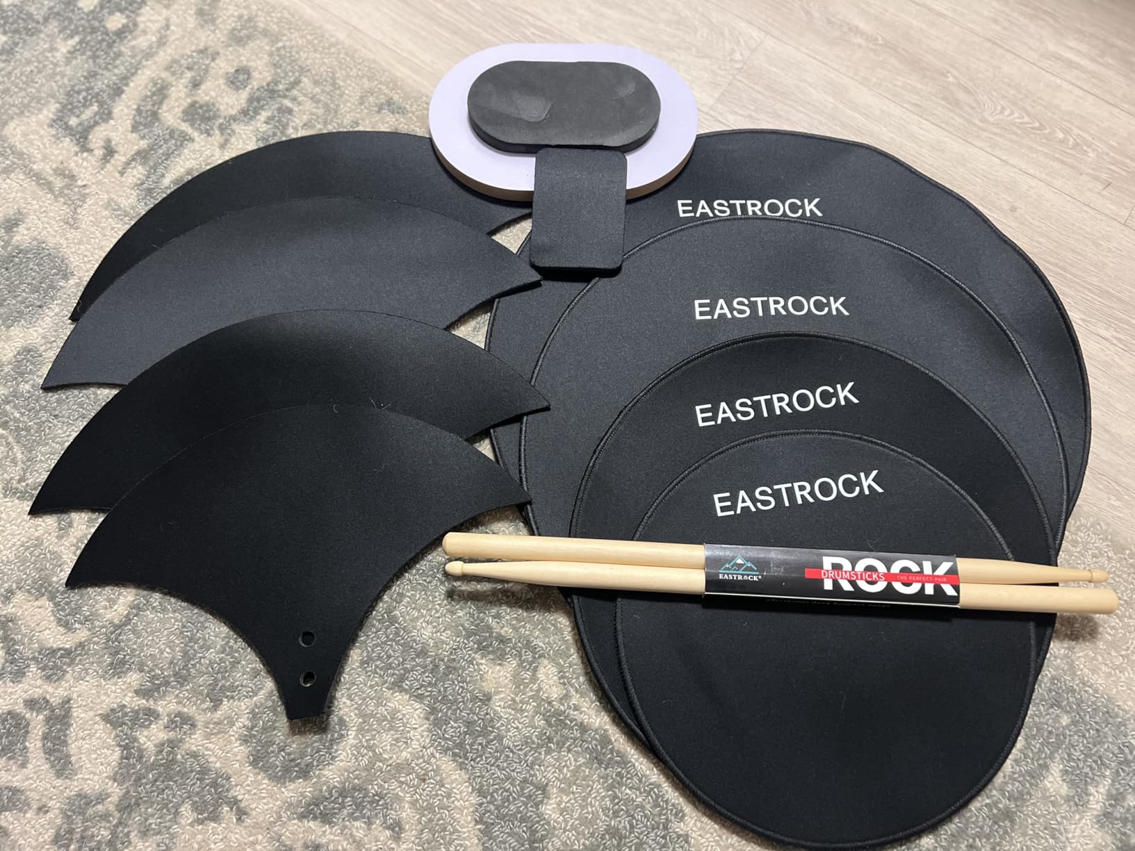 EASTROCK Drum Mute Pads Set 5 Pieces Foam Drum Silencer Pads, Fit 12