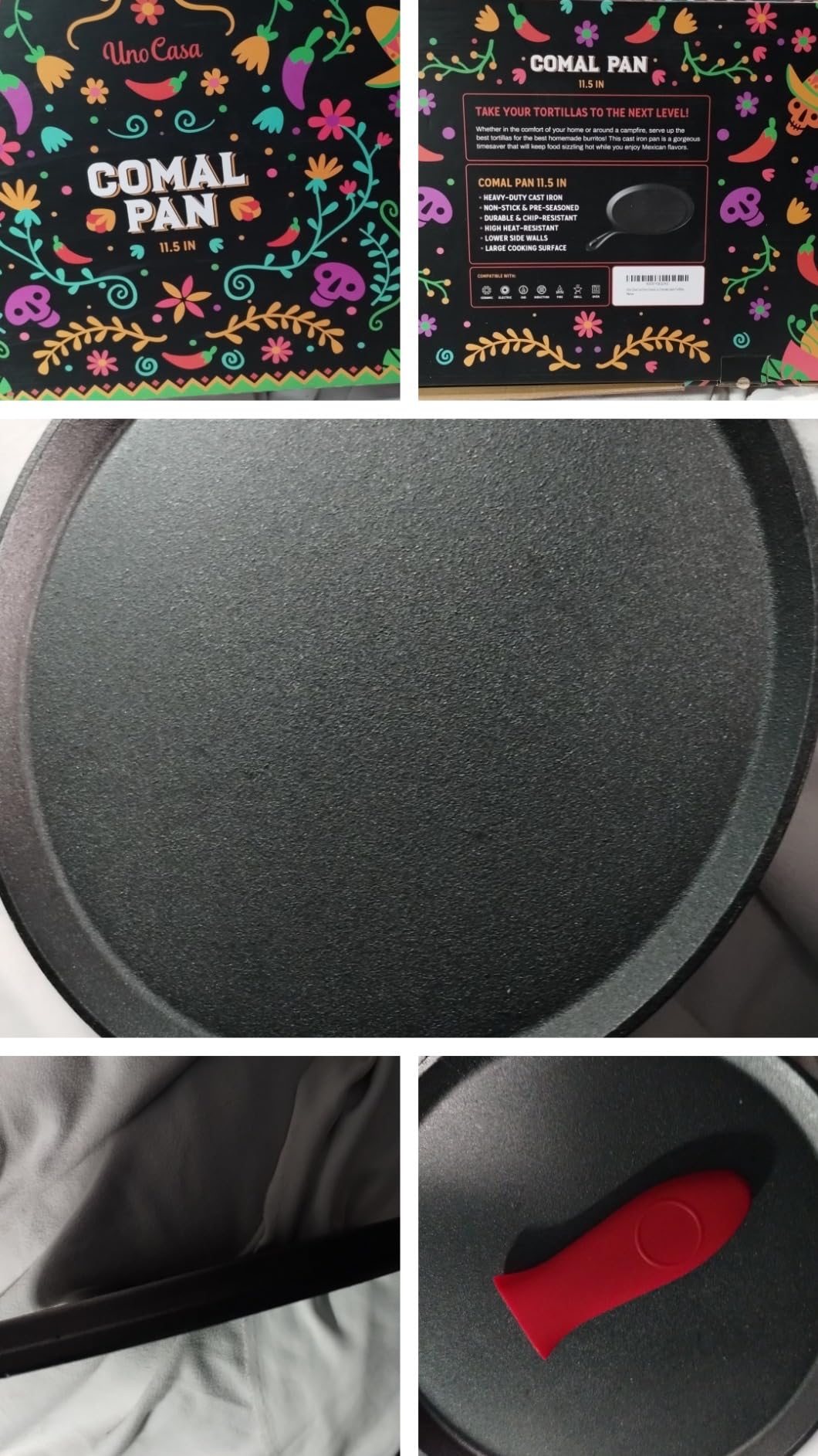 Uno Casa Cast Iron Comal Pan 11.5 Inch Skillet for Roti Tawa Dosa Pan customer photo 2