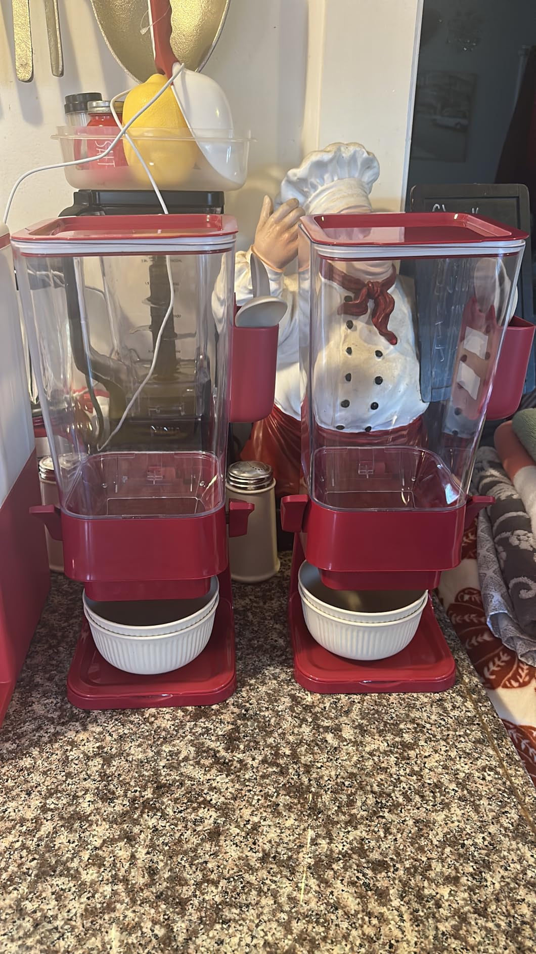 Cereal Dispenser Countertop 2 Pack with Bowls Spoons Cutlery Box, 5.5 QT Dry Food Dispenser customer photo 2