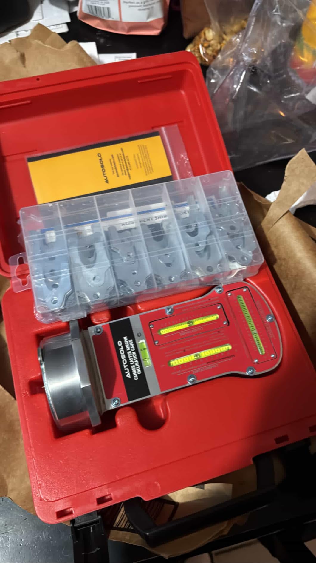 AutoSolo Magnetic Camber Caster Kingpin Gauge 3-in-1 Car Alignment Tool - DIY Wheel Alignment Kit with Storage Case customer photo 1