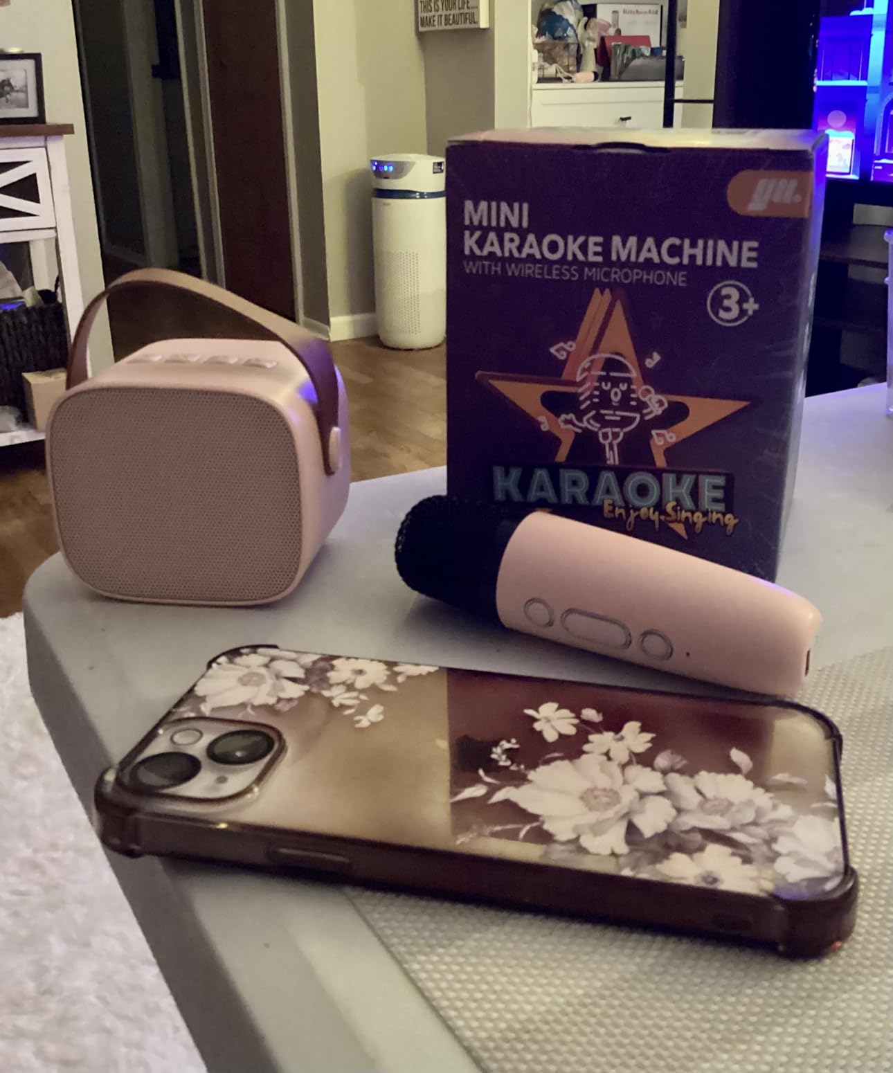 Karaoke Machine for Kids, Portable Mini Speaker with 2 Wireless Microphones, TOP Kids Gifts for Girls Ages 3-10+ Years Old customer photo 2
