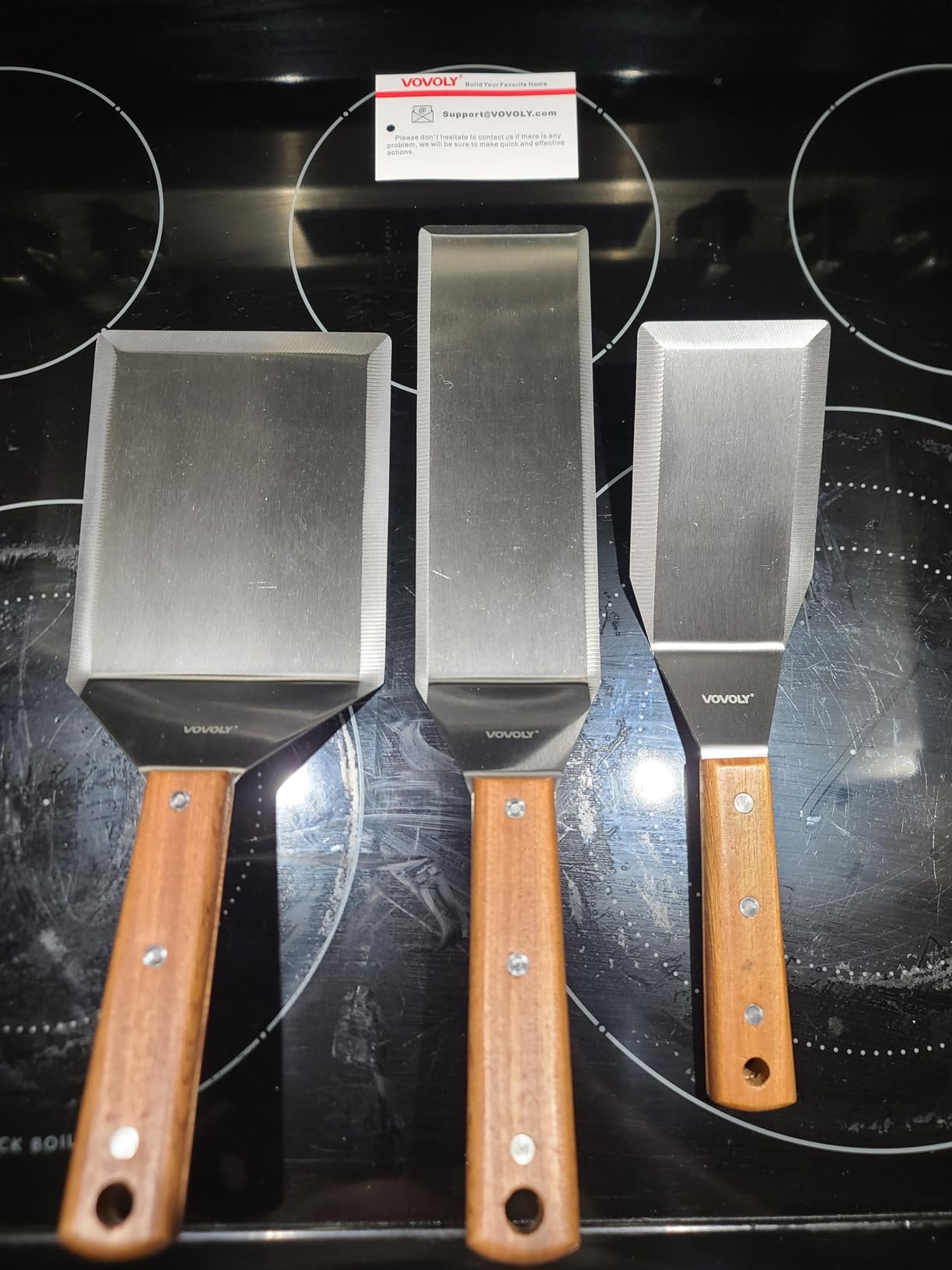 Stainless Steel Spatula Set, Grill Spatula Set with Full Tang Handle & Beveled Edges, Long Wide Spatula for Cast Iron Griddle BBQ Flat Top Grill customer photo 1
