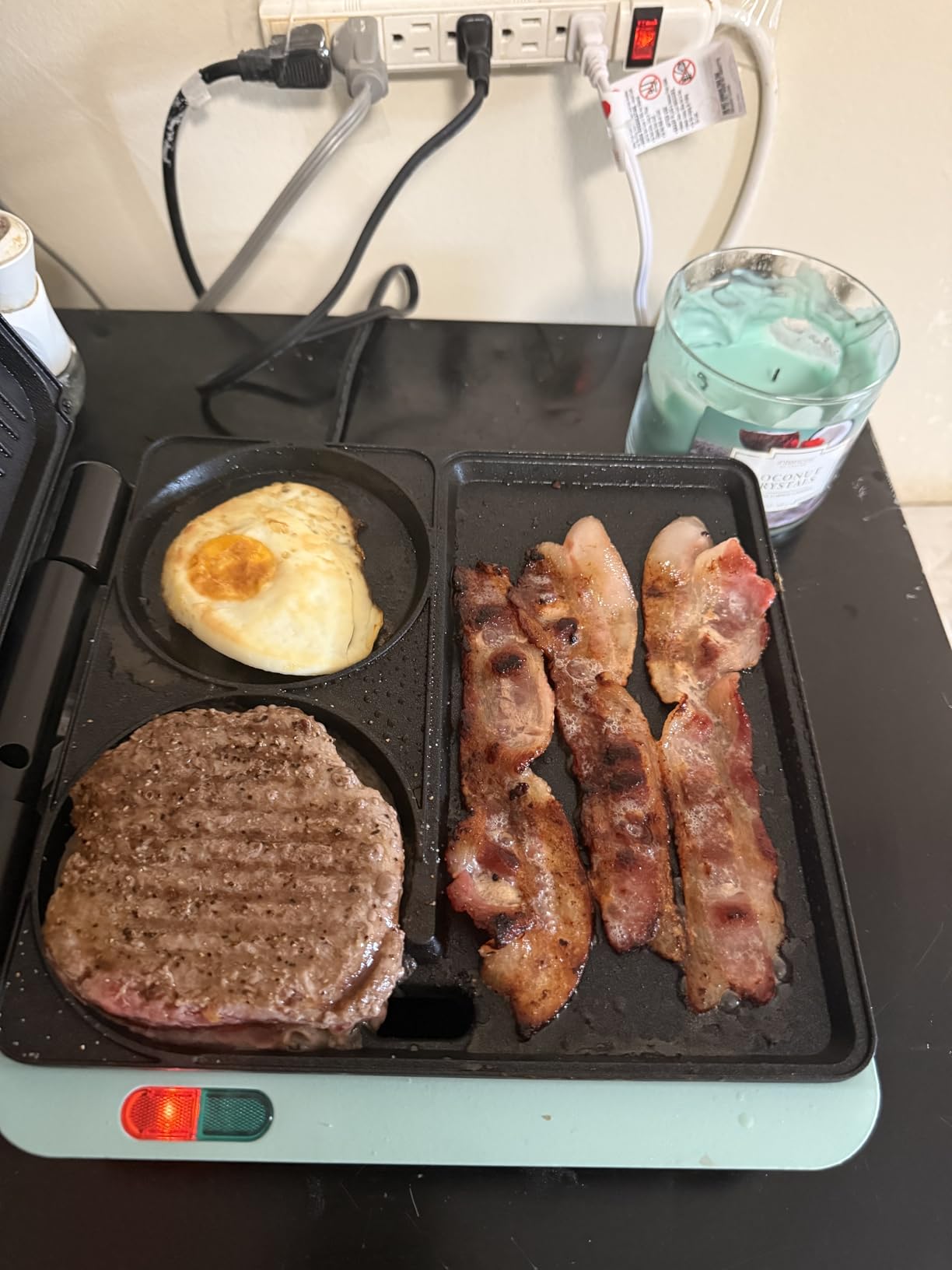 Baker's Friend Breakfast Sandwich Maker, Nonstick Electric Griddle & Grill Combo, 3 in 1 Breakfast Station, Make Egg Muffin Sandwiches Burgers Hot dogs & Pancakes, Includes Burger Press, Tong & Brush customer photo 2