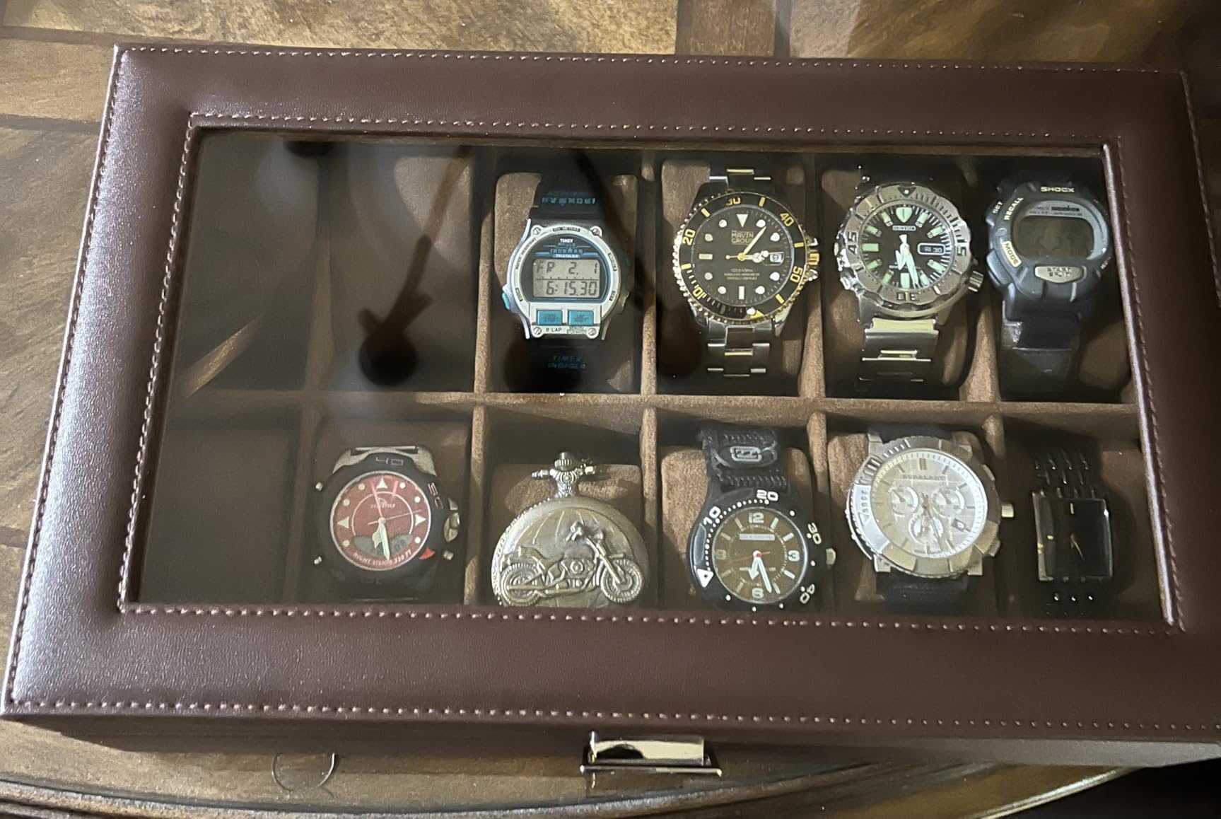 ProCase Watch Box Organizer, 12 Slot Watch Display Case With Glass Lid, Watch Storage Holder Mens Watch Case, Anniversary Birthday Valentine Gifts for Men Women -12 Slot, Brown customer photo 2