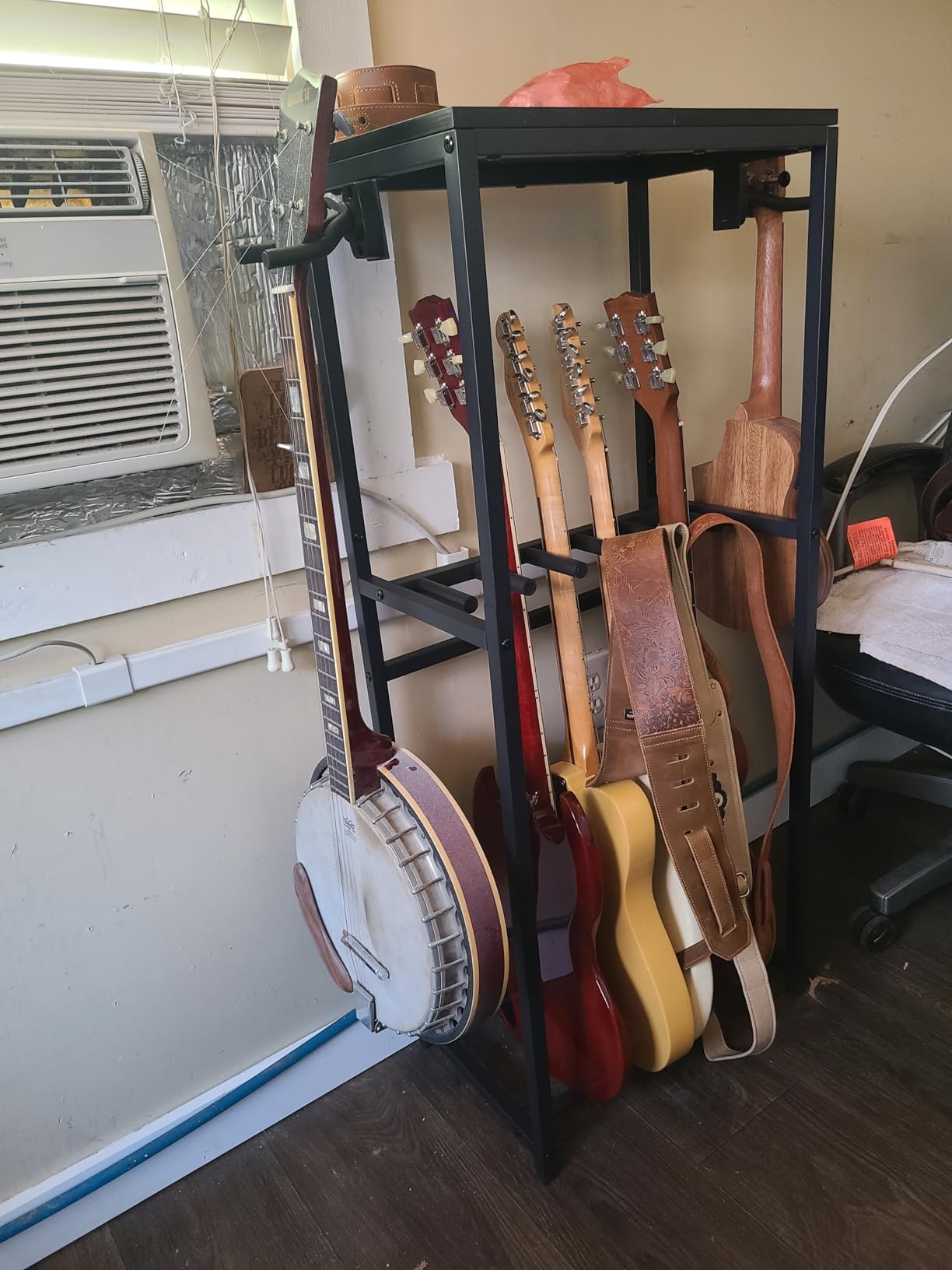 Guitar Stand, Guitar Rack for Acoustic Holder, Electric Guitar, Bass, Multiple Guitar Rack Holder for Guitars, Guitar Amp Accessories, for Home Music Studio, Black GSHB6501 customer photo 2