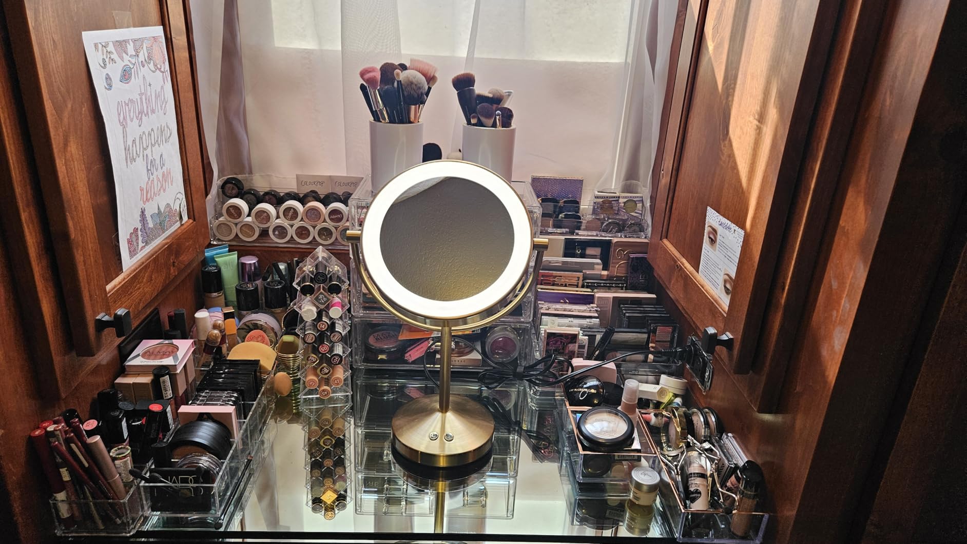 Conair Lighted Makeup Mirror, Double-Sided LED Vanity Mirror with 1X/10X Magnification, 3 Light Settings, 3 Modes, 360 Degree Rotation, Satin Nickel Finish customer photo 2