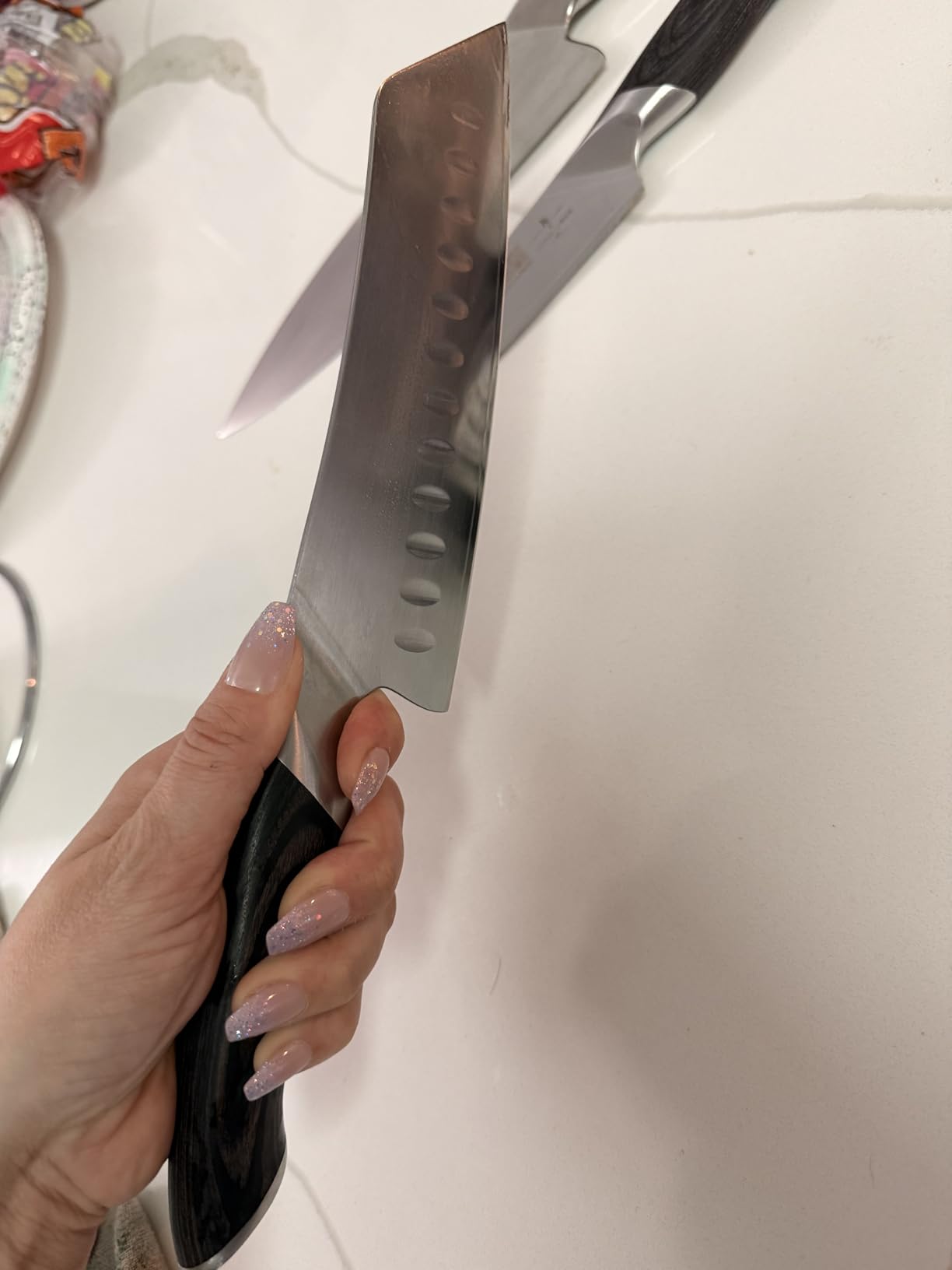 HOSHANHO 3 Pieces Knife Set, Professional Japanese High Carbon Stainless Steel Kitchen Knife Set, Ultra Sharp Chef Knives Sets with Ergonomic Pakkawood Handle customer photo 2