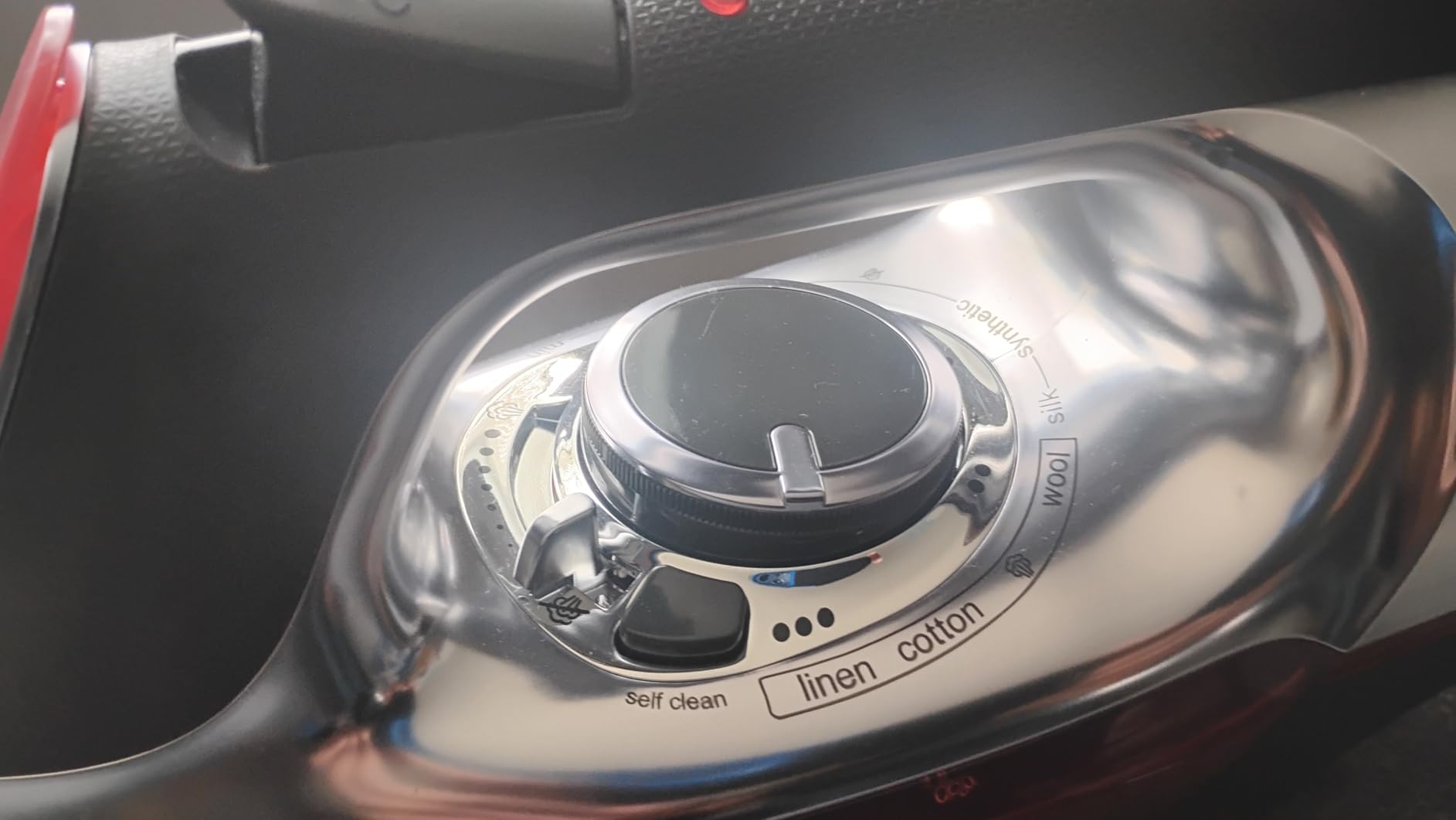 CHI Steam Iron for Clothes with 8' Retractable Cord, 1700 Watts, 3-Way Auto Shutoff, 400+ Holes, Professional Grade, Temperature Control Dial, Lava Infused Ceramic Soleplate, Black and Red (13113) customer photo 2