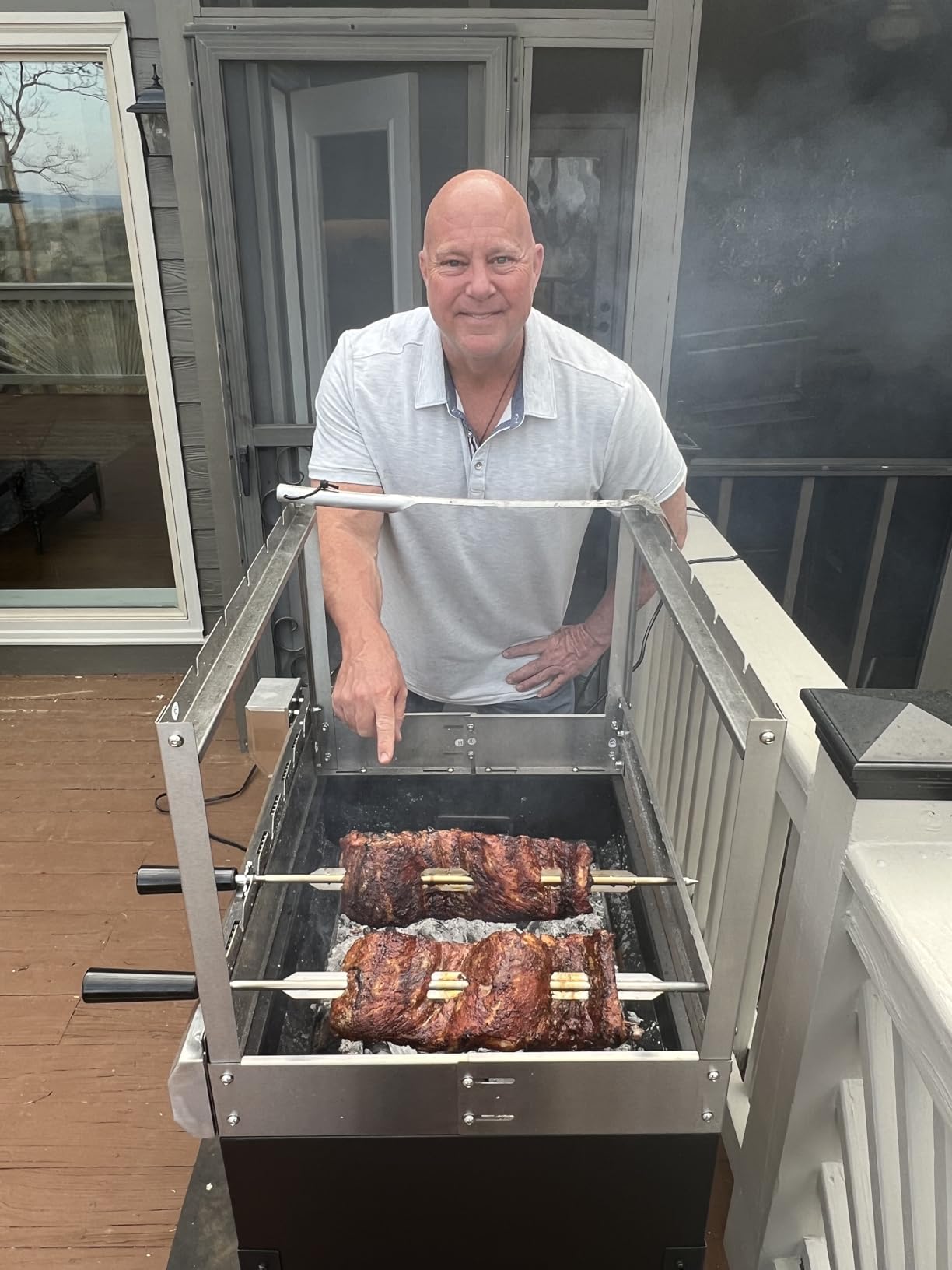 All-in-One Brazilian BBQ Grill Rotisserie - 7 skewers - Churrasco - Stainless Steel - Portable Wood Fire & Charcoal Gaucho Churrasqueira Chicken Grill customer photo 1