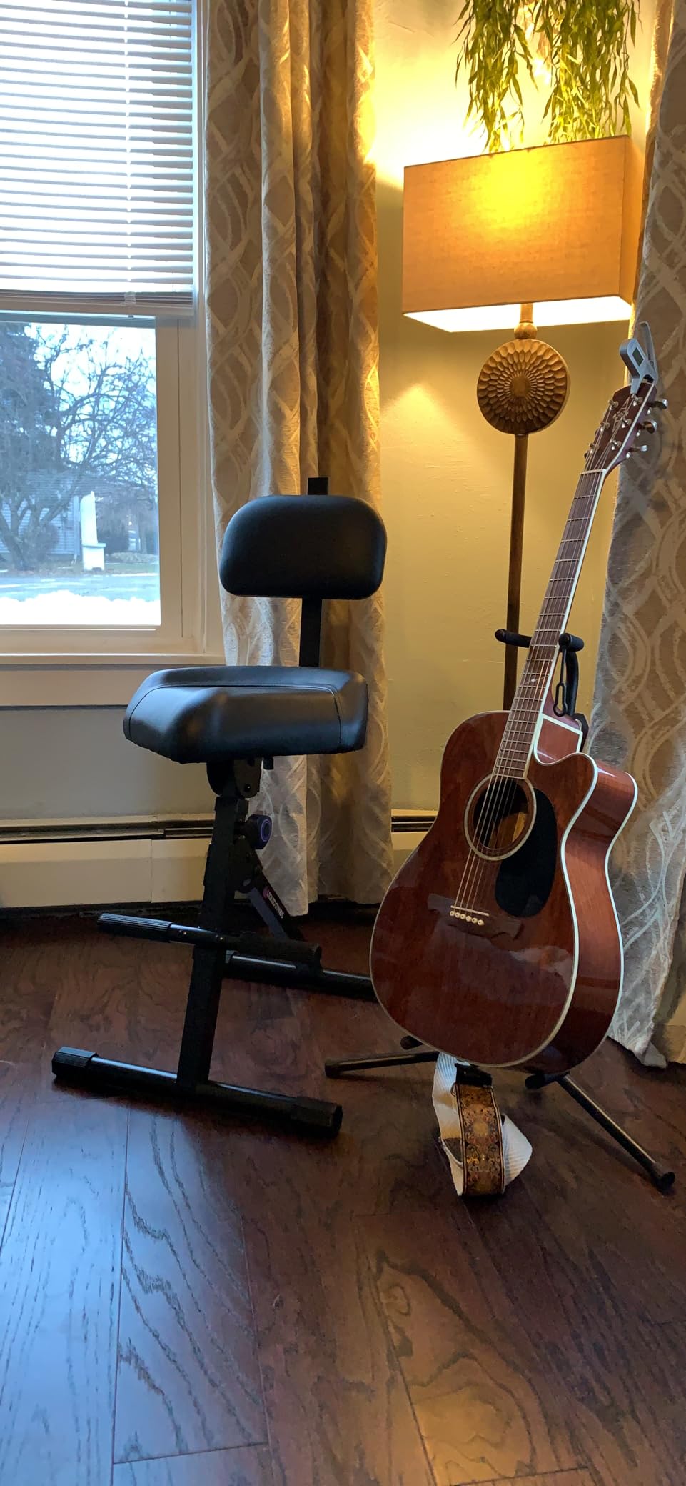 Liquid Stands Guitar Stool Adjustable Stool - Standard Musician Drum Throne with Backrest - Guitar Seat Drum Seat, Musician Chair, Chair for Adults, Kids, Drummer and Guitarist customer photo 2
