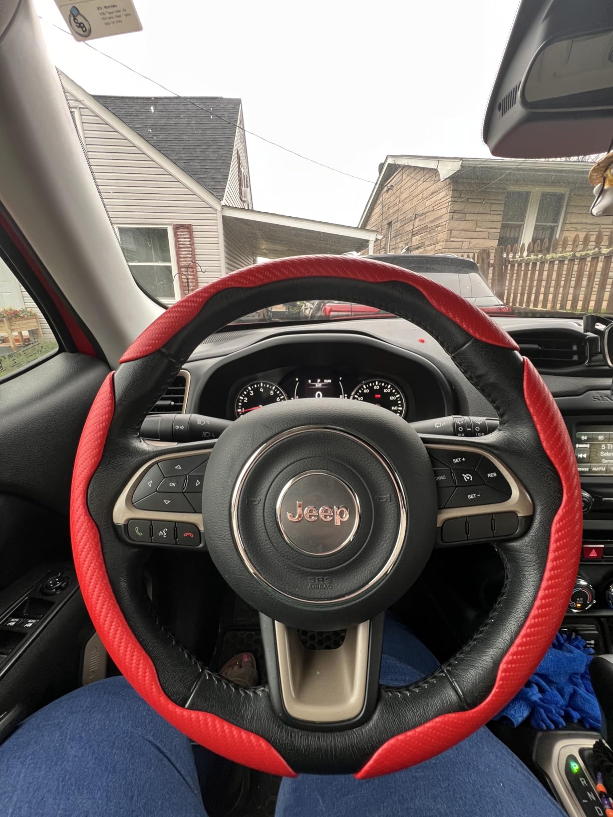 Amiss 3pcs Carbon Fiber Anti-Skid Steering Wheel Cover, Waterproof & Segmented Butterfly Design, Universal 99% Vehicle Wheel Cover Protector, Car Interior Accessories, Black customer photo 1