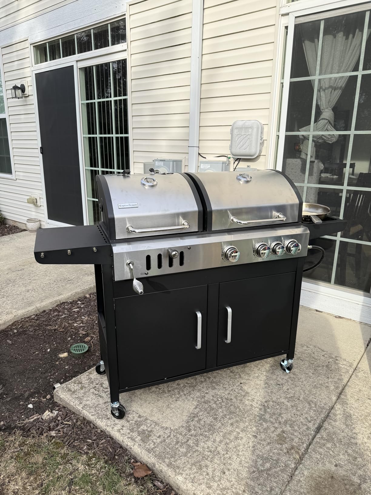 Sophia & William Charcoal and Propane Gas Grill Combo with Side Burner & Porcelain-Enameled Cast Iron Grate, Dual Fuel BBQ Grill for Outdoor, Barbecue Grill, 690 SQIN Cooking Area customer photo 1