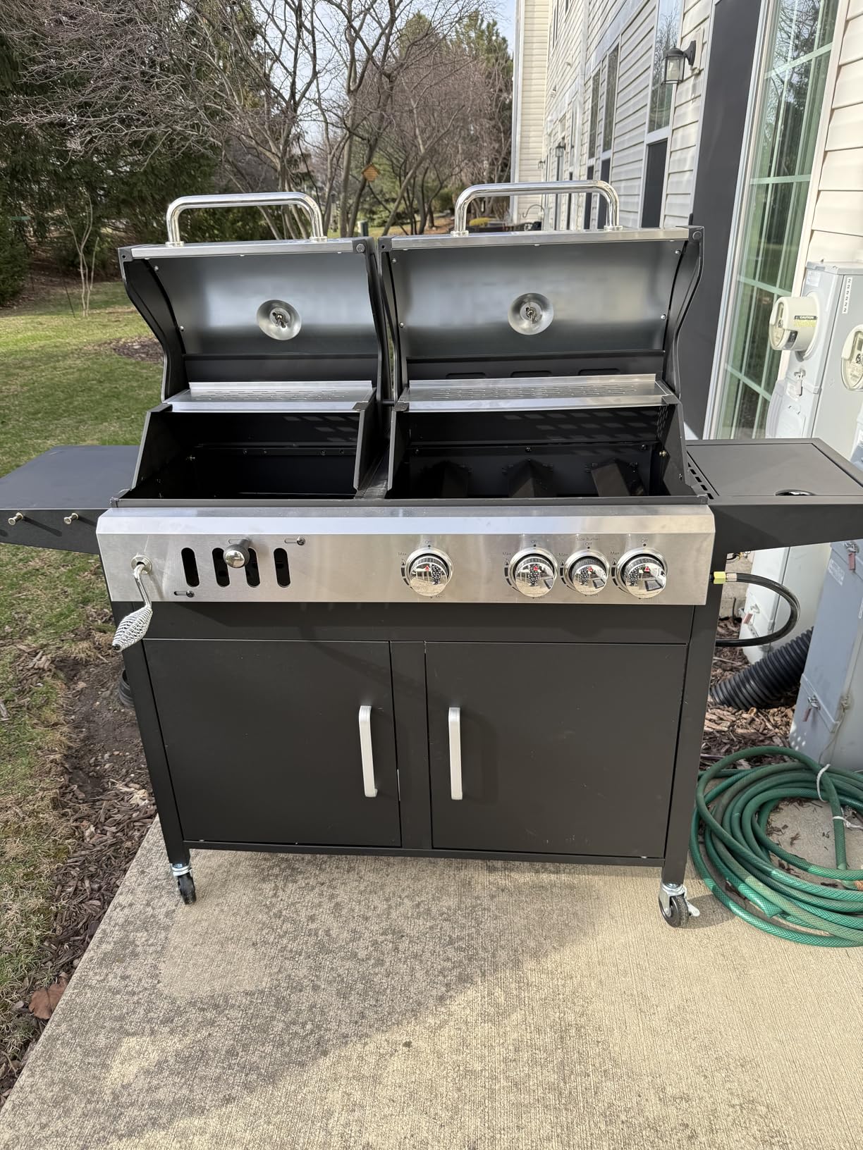 Sophia & William Charcoal and Propane Gas Grill Combo with Side Burner & Porcelain-Enameled Cast Iron Grate, Dual Fuel BBQ Grill for Outdoor, Barbecue Grill, 690 SQIN Cooking Area customer photo 2