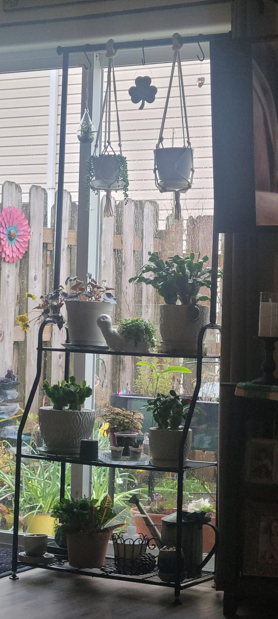 Simple Trending Plant Stand Indoor Outdoor, Heavy Duty Metal 3 Tiered Hanging Plant Shelf for Multiple Flower Planter Holder Tall Large Rack for Living Room Garden Balcony, Black customer photo 1
