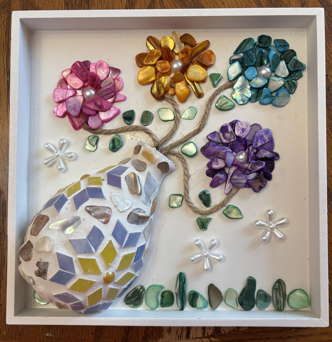 DIY Vase Mosaic Painting Kit, DIY Mosaic Arts and Craft Kits with Vase Flower Mosaic Accessories, Handmade Sticker Painting Gem Art Kit Christmas Room Decor customer photo 1