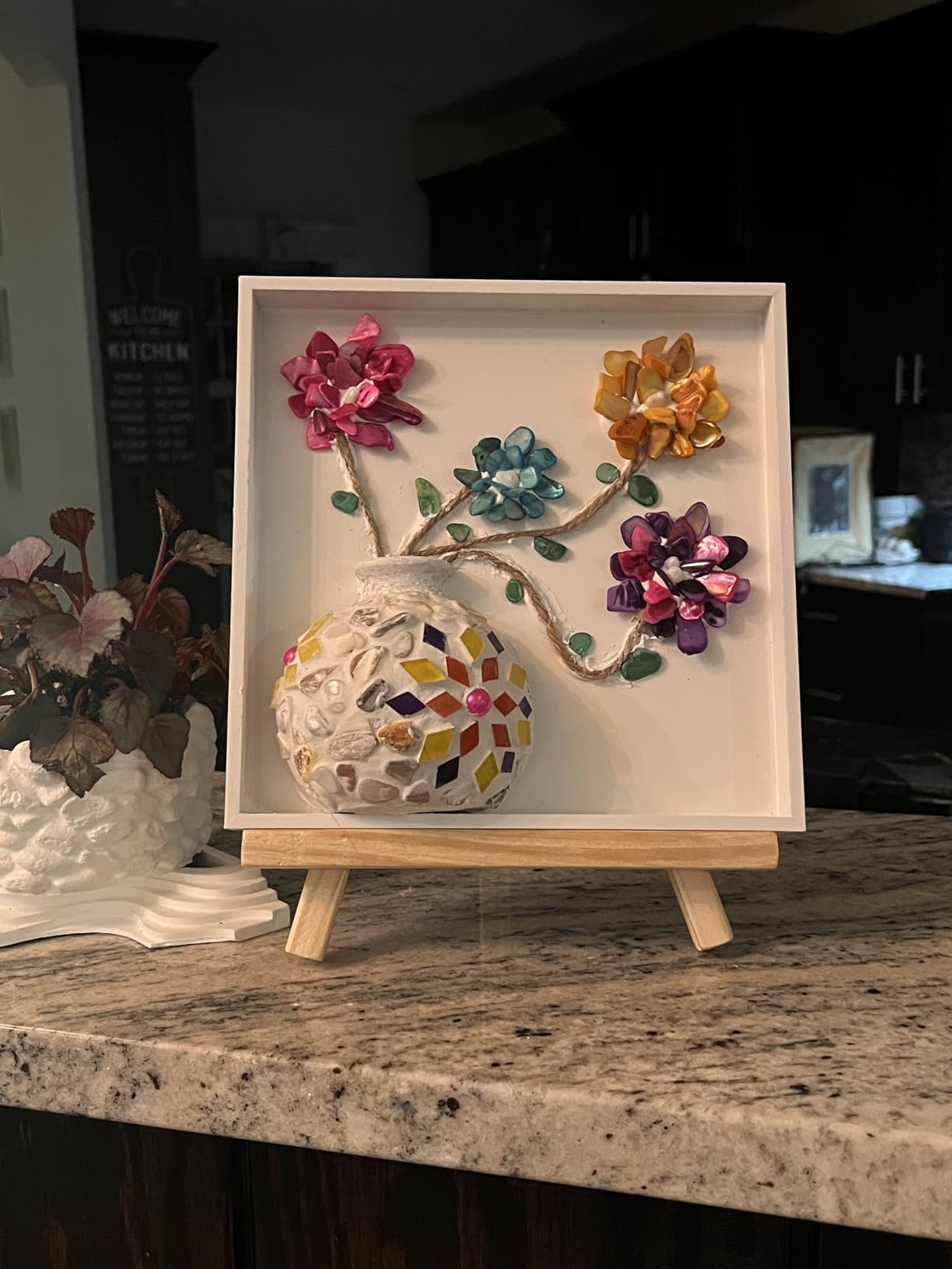 DIY Vase Mosaic Painting Kit, DIY Mosaic Arts and Craft Kits with Vase Flower Mosaic Accessories, Handmade Sticker Painting Gem Art Kit Christmas Room Decor customer photo 2