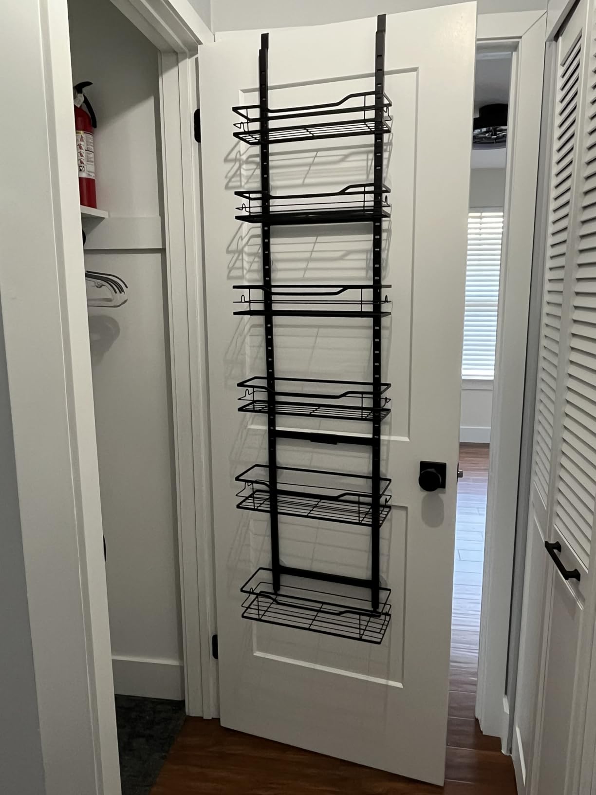 Over The Door Pantry Organizer, 9-Tier Over The Door Organizer with Adjustable Basket, Metal Hanging Pantry Organizers and Storage for Kitchen, Back of Door Seasoning Rack (Black) customer photo 1