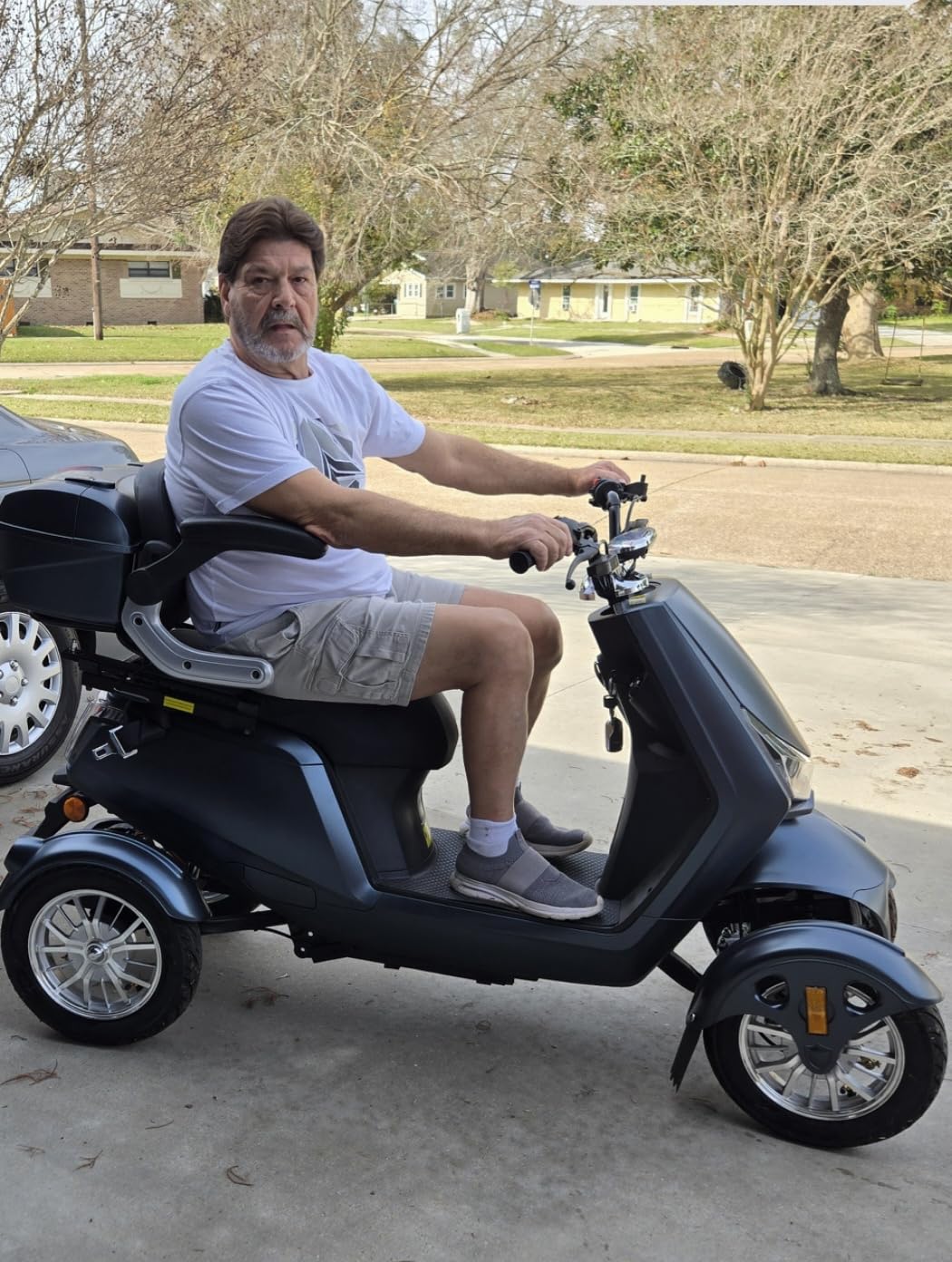 1000W 15 MPH Heavy Duty 4 Wheel Mobility Scooter 500lbs Loadweight, 3 Speed Control Mobility Scooters with 31 Mile Long Range Battery for Seniors & Adults Travel, 20° Max Climbing, Remote Key, Silver customer photo 1