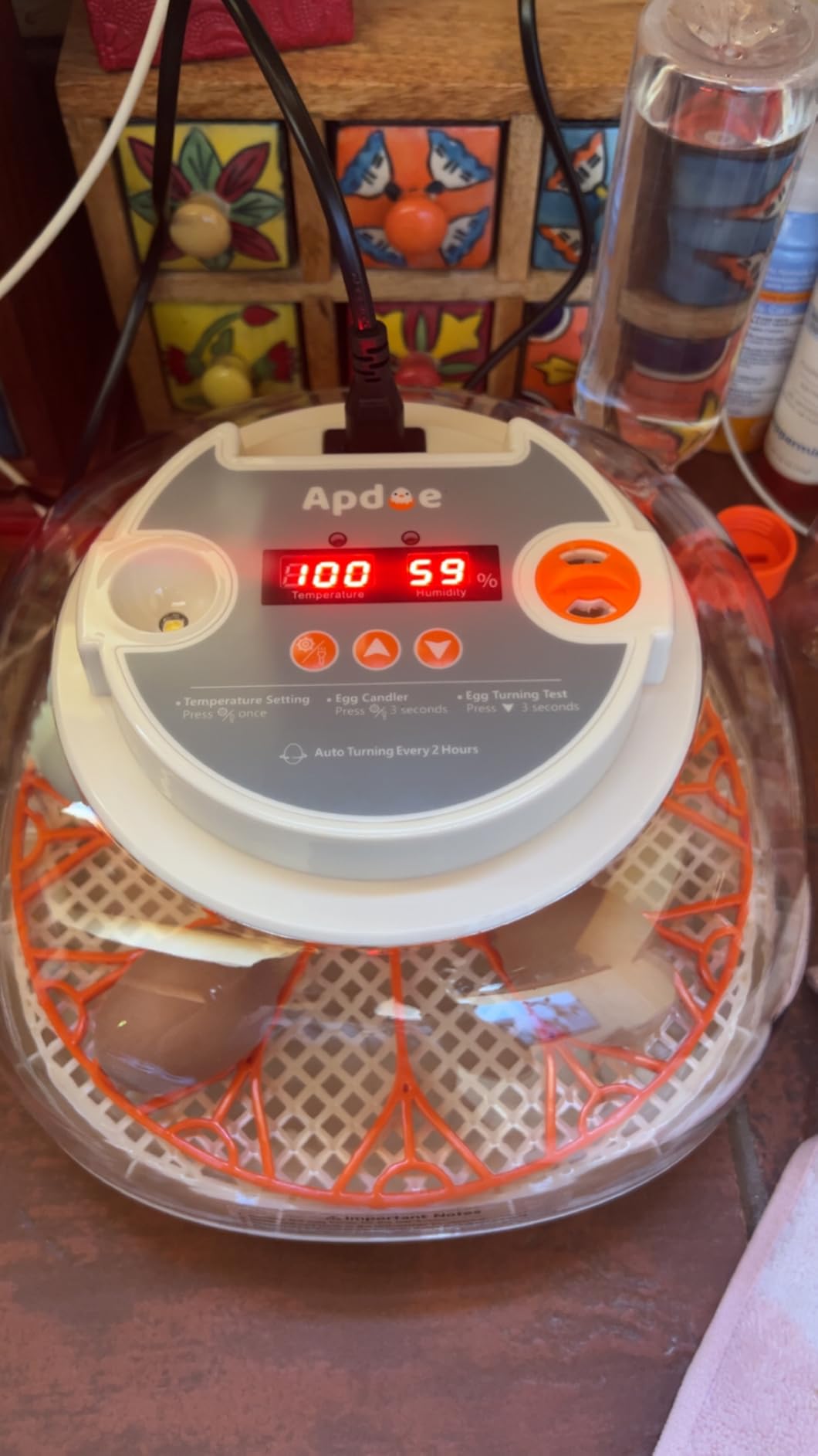 APDOE Egg Incubators for Hatching Eggs, Temperature and Humidity Control, Automatic Egg Turning, Egg Candler, External Water Bottle, Air Vent, for Chicken, Duck & Quail Eggs, 12 Eggs customer photo 1