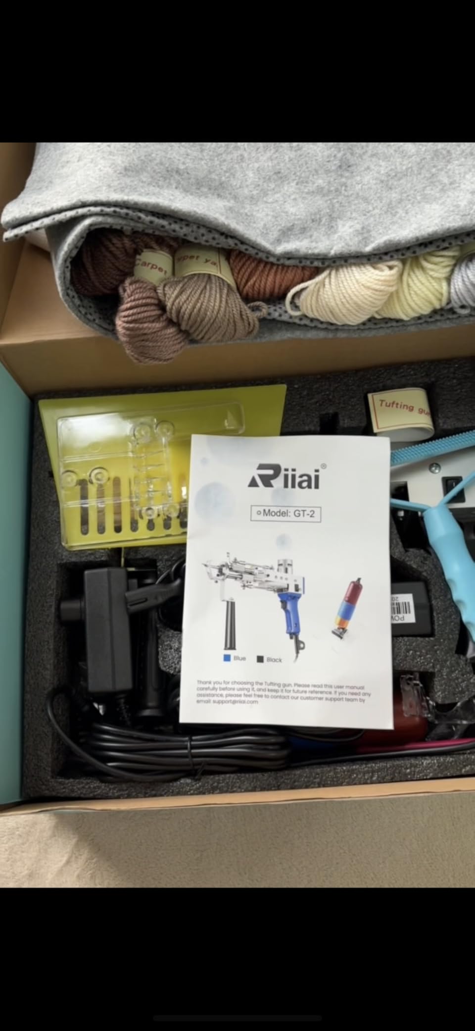 Riiai Tufting Gun Starter Kit, Tufting Gun with Carpet Trimmer Rug Making Kit, Rug Gun Cut Pile Loop Pile for Making Rugs, Carpet Trimmer Tufting for Sculpting customer photo 1