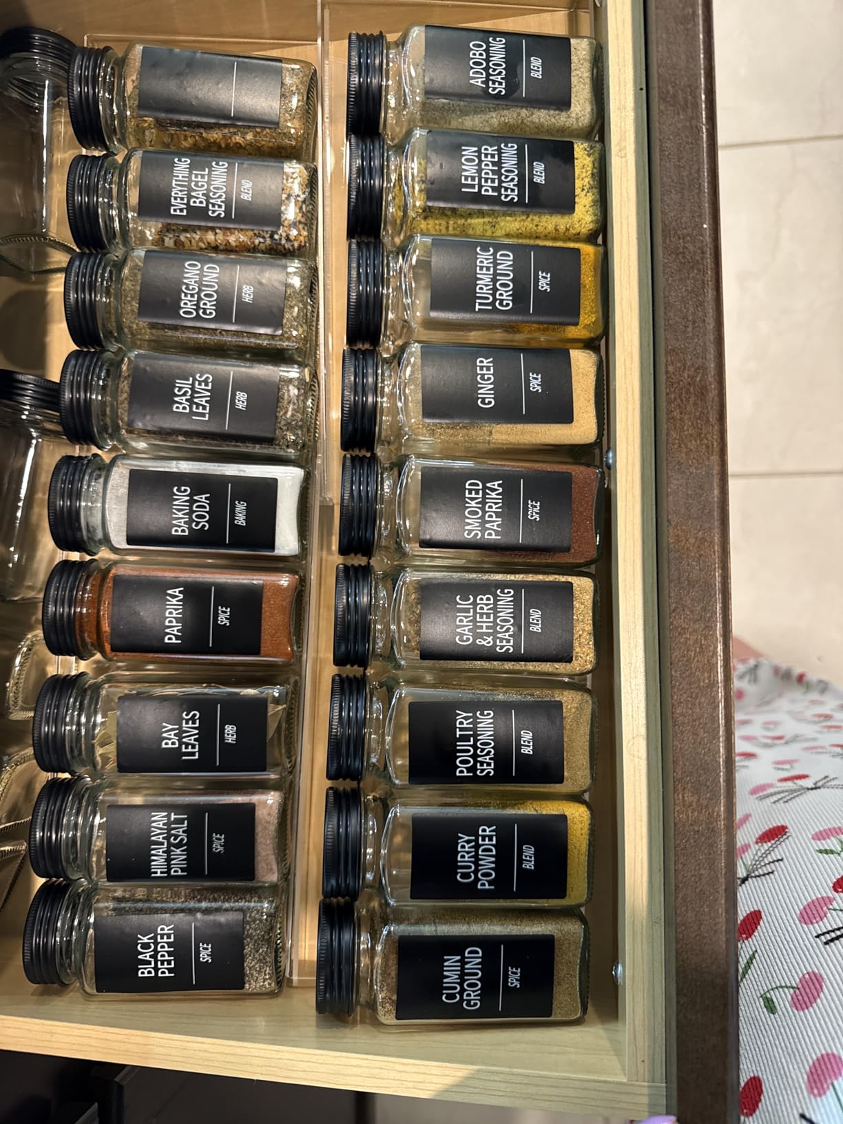 Spice Drawer Organizer 4 Tier, Acrylic Seasoning Organizer Rack, Clear Spice Rack Tray, Kitchen Seasoning Jars Drawers Insert (Jars Not Included/Expandable From 9