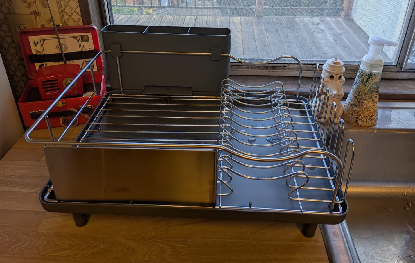 Stainless Steel Dish Drying Rack - Large Capacity Kitchen Counter Organizer with Drain Board, Utensil Holder & Detachable Cup Shelf, 304 Surgical-Grade Rust-Proof Dish Drainer, Easy Assembly customer photo 2