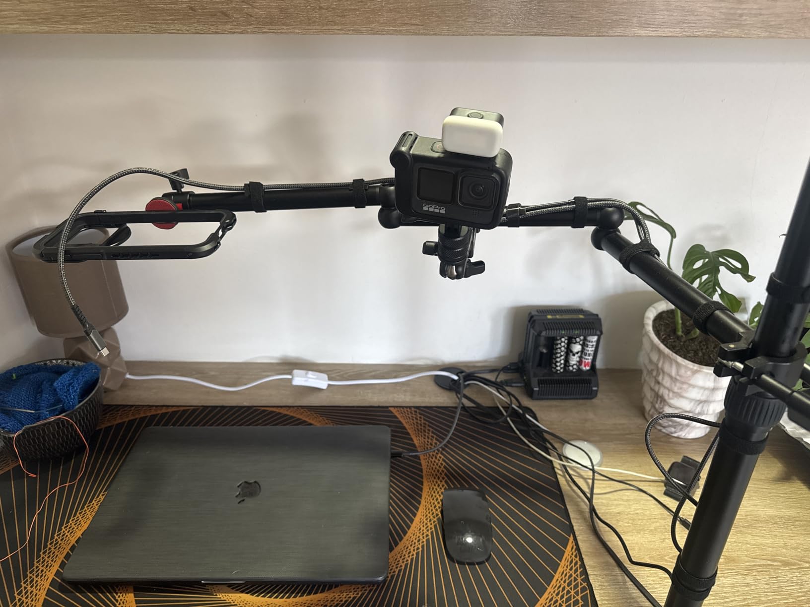 NEEWER Upgraded Overhead Camera Rig with Trifold Camera Boom Arm (Max Load 2lb), 47