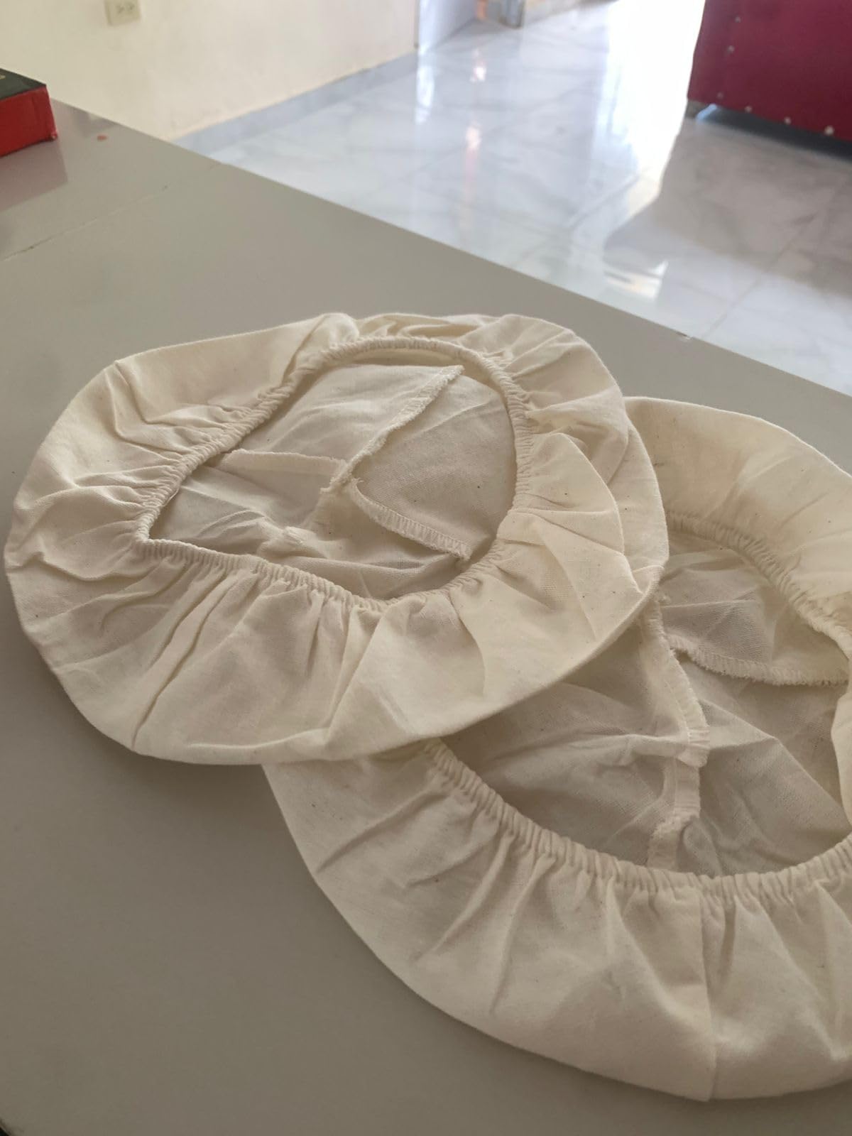 2 Pcs Bread Proofing Basket Cloth Liner Baking Dough Basket Cover Natural Rattan Banneton Proofing Cloth for Bakery Home Baking, about 10 inch customer photo 1