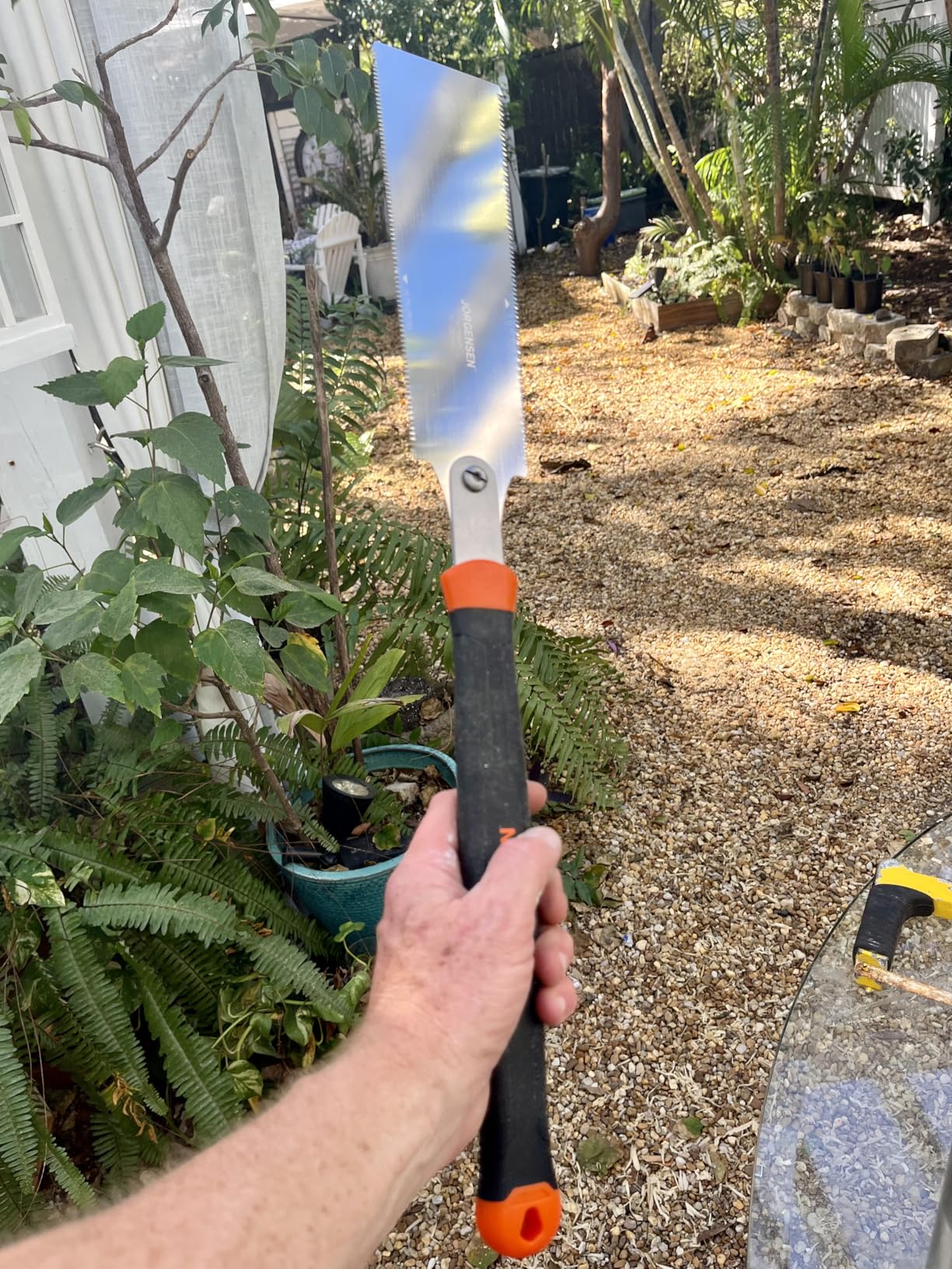 JORGENSEN Japanese Pull Saw, 10 Inch Pro Double Edge Hand Saw - SK5 Flexible Replaceable Blade, 7-12 & 18 TPI Flush Cut Blade, Japanese Handsaw for Hardwood & Softwood Woodworking, Wood Trim customer photo 2
