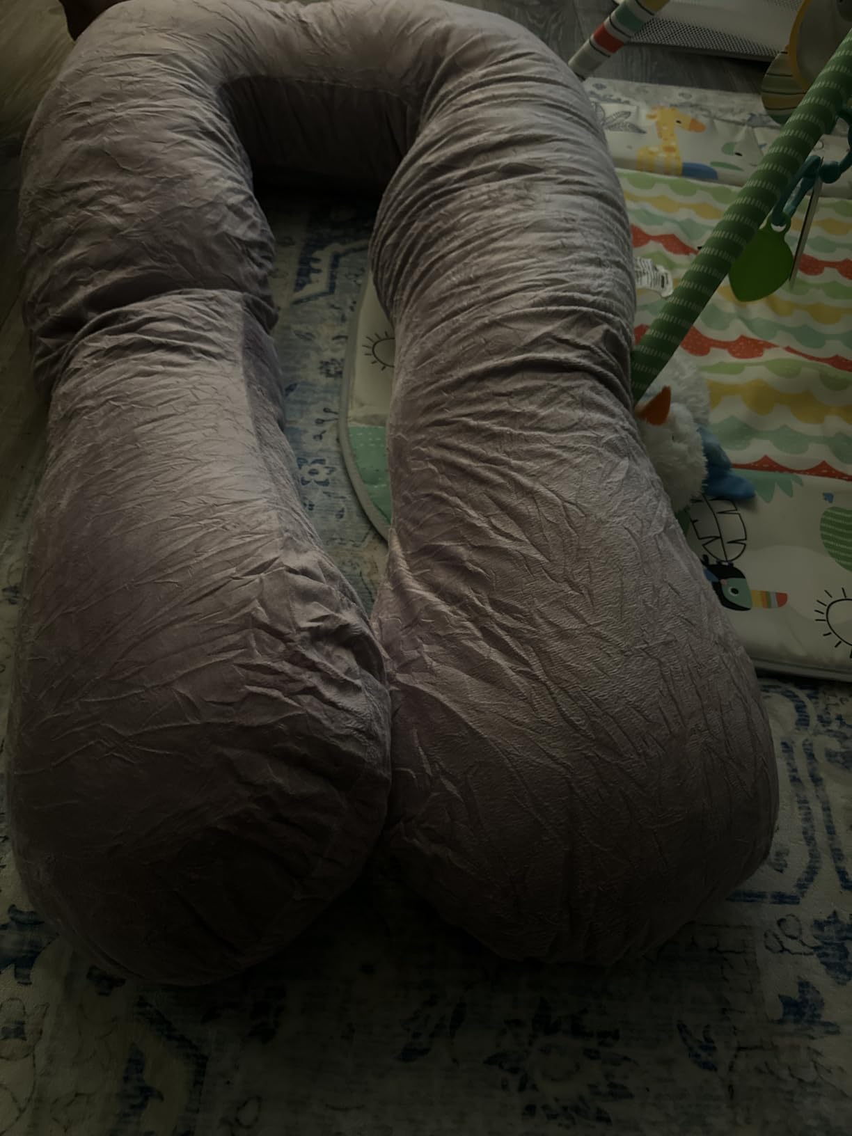 Chilling Home Pregnancy Pillow, C Shaped Full Body Pillow Maternity Pillow for Women 55 inch, Pregnancy Pillows for Sleeping Pregnant Must Have with Jersey Removable Cover, Grey customer photo 1
