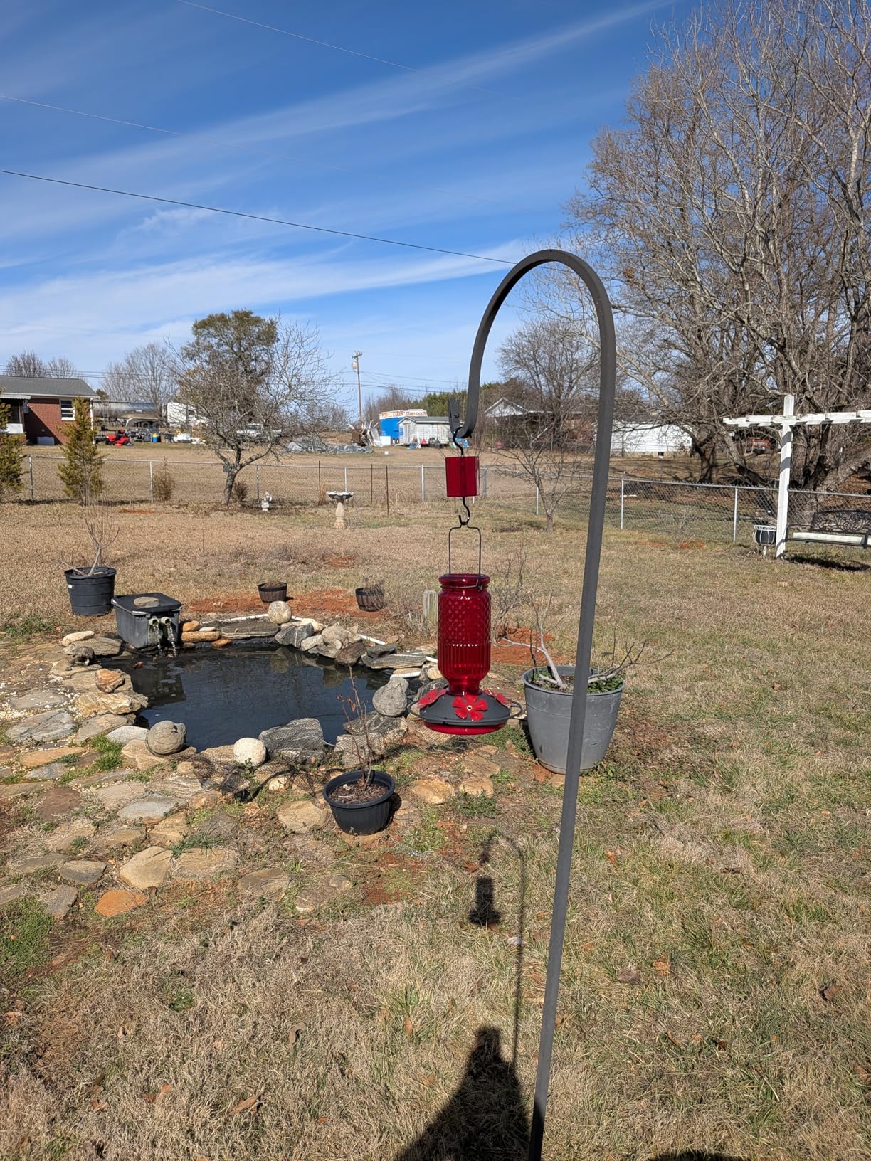 FEED GARDEN Glass Hummingbird Feeder, 16oz Outdoor Hanging Bird Feeder with Ant Moat, 4 Bee-Proof Feeding Ports, 360° Perch, Leak-Proof, Red customer photo 2