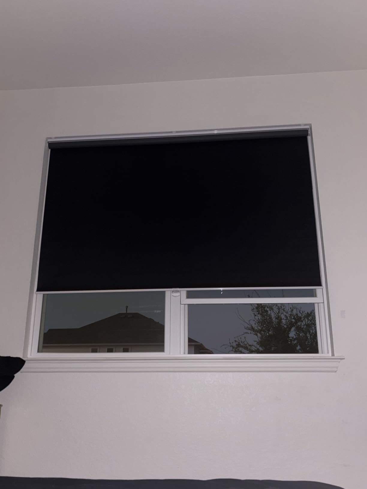 Cordless Roller Shades 100% Blackout Blinds for Windows and Doors, Pull Down Room Darkening Window Shades, Easy to Install for Home and Office, White, Fixed 75 Inches High, 33 Inches Width customer photo 1