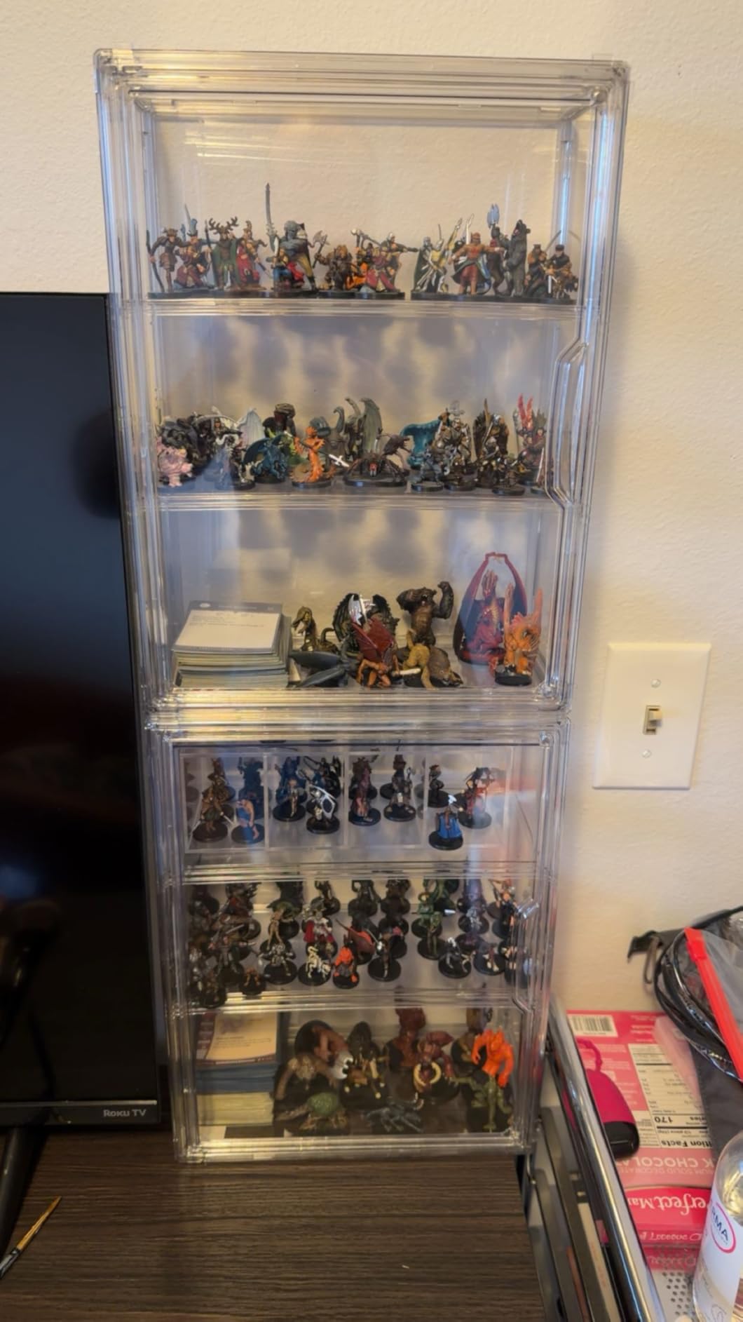 3 Tiers Clear Display Case for Figures, Acrylic Storage Organizers Box with Magnetic Door, Wall-Mounted Dustproof Showcase for Collectibles Action Figure customer photo 1