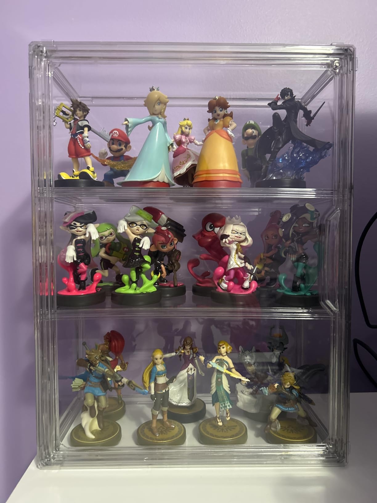 3 Tiers Clear Display Case for Figures, Acrylic Storage Organizers Box with Magnetic Door, Wall-Mounted Dustproof Showcase for Collectibles Action Figure customer photo 2