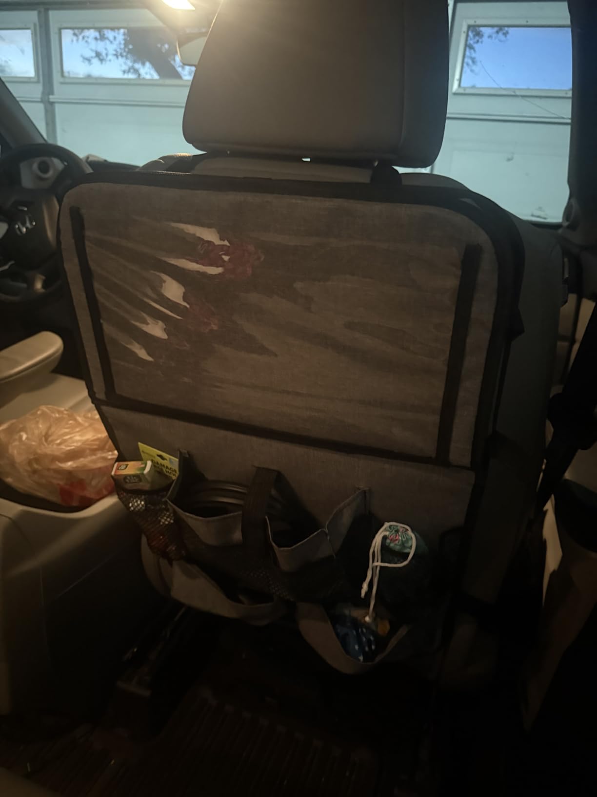 Car Backseat Organizer with Tablet Holder,11 Storage Pockets with Foldable Food Tray, Protector Kick Mats for Kids, Travel Accessories Organizer (Black, 1Pack with Food Tray) customer photo 2